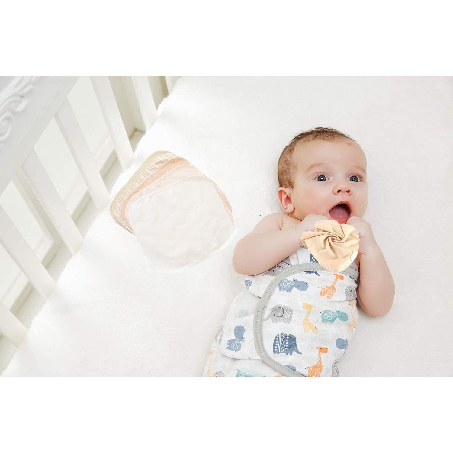 Paquete de 5 Toallitas de Algodón Orgánico para Bebés 25x25cm