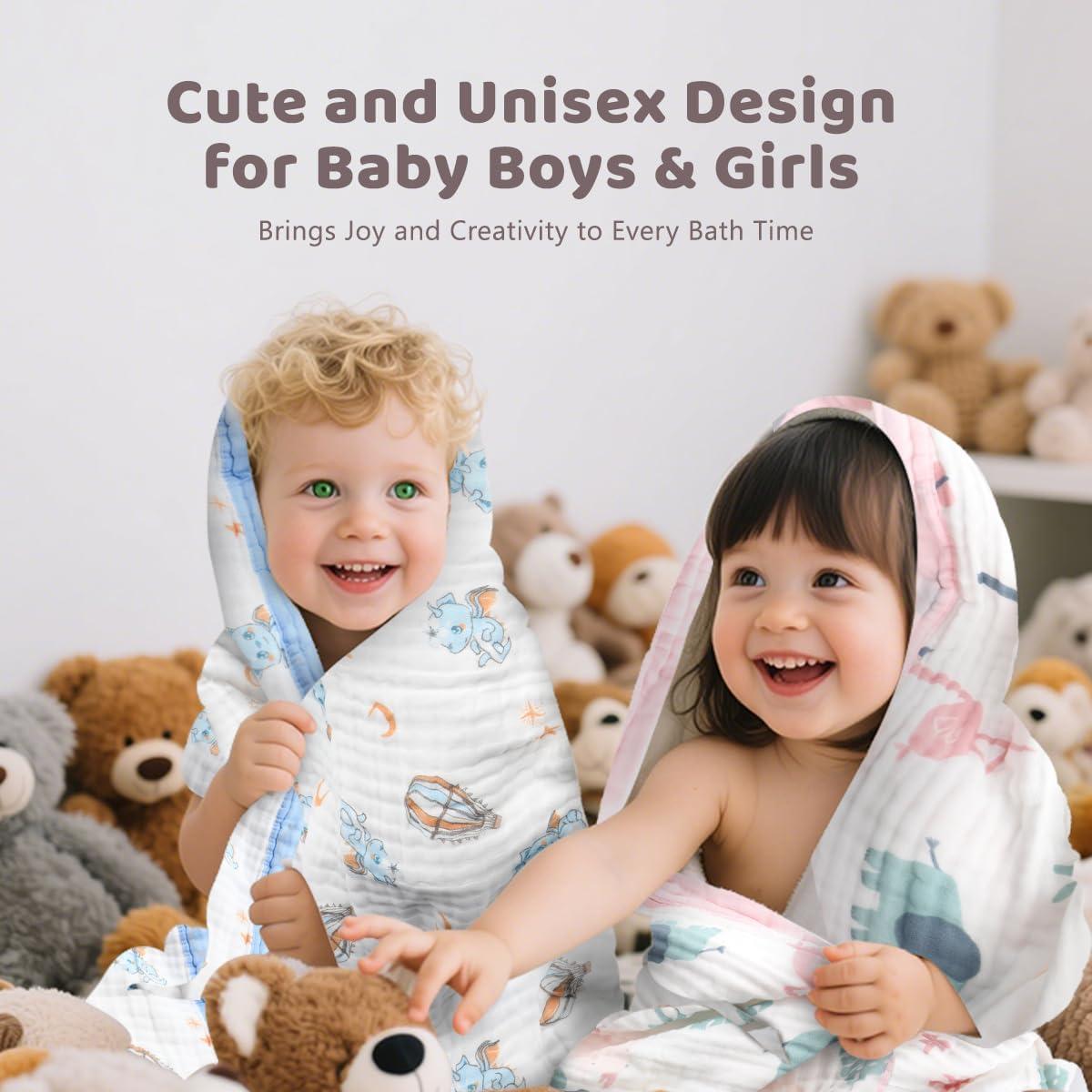 Toalla de Baño para Bebés ICKEYOU 109x109 cm Rosa Algodón