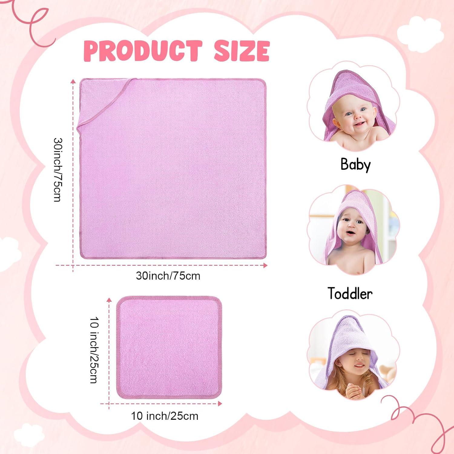 Juego de Toallas de Baño con Capucha CroBlissful 8 Pcs Algodón