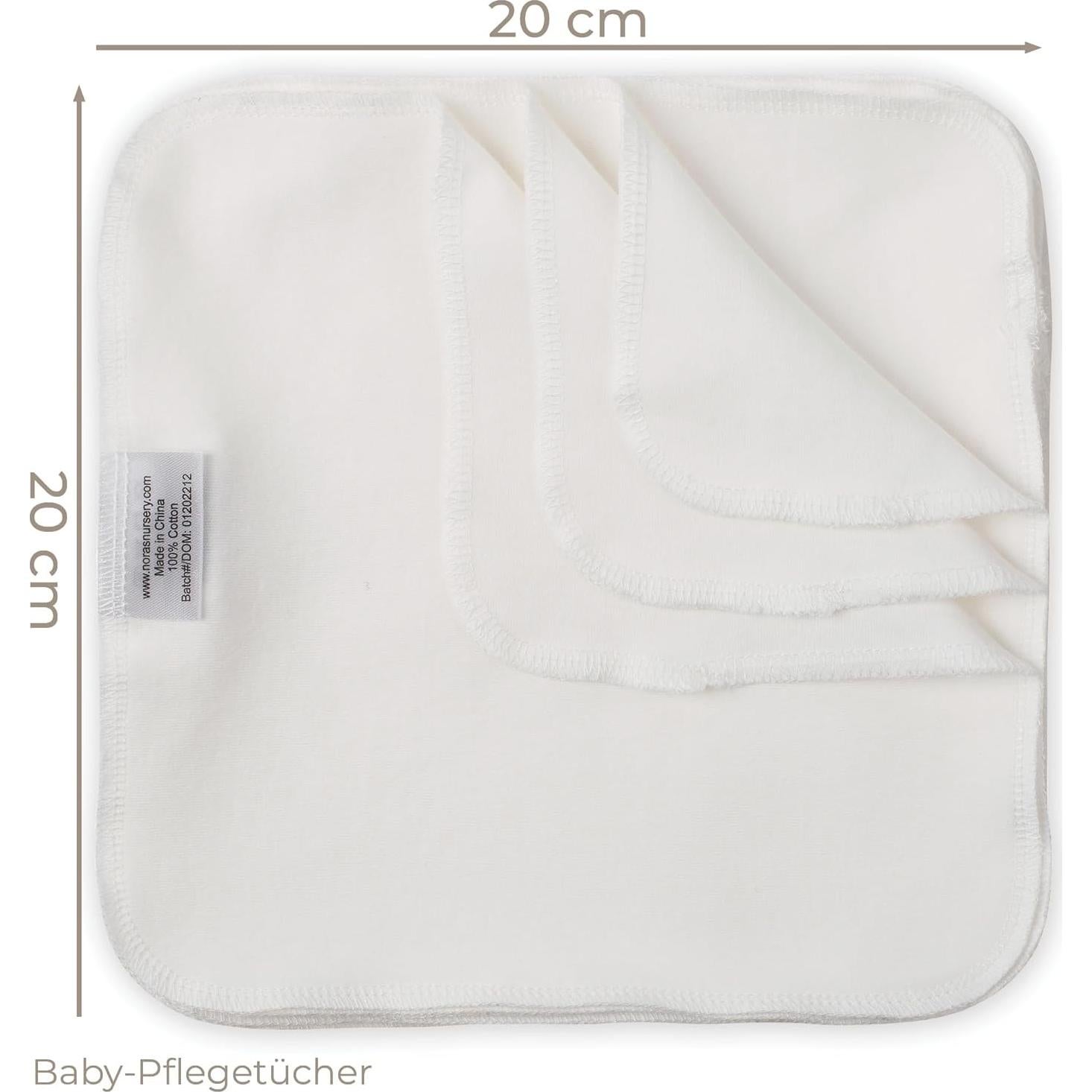 Toallitas Reutilizables para Bebés Nora, 20 Algodón 100% Suaves