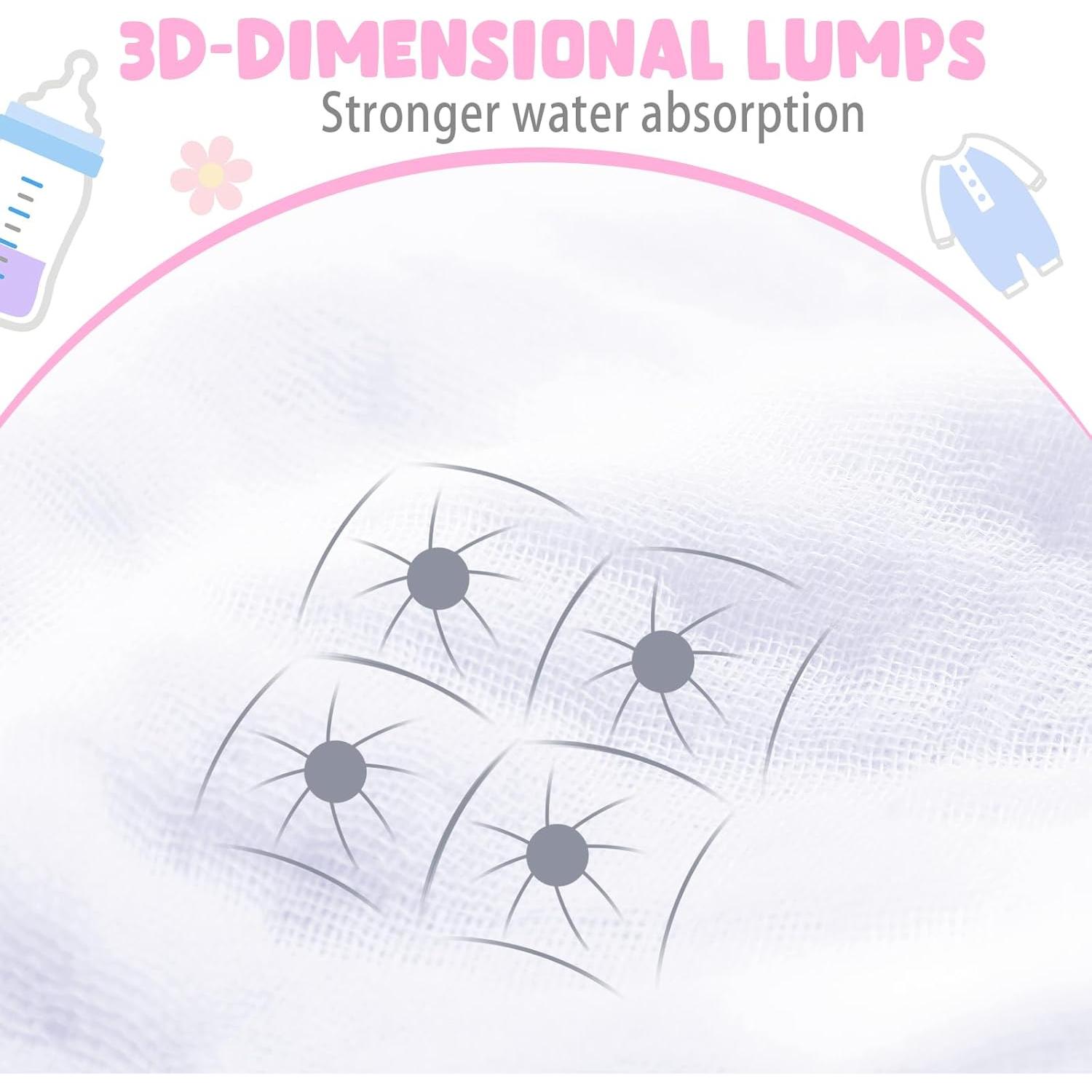 Juego de 8 Toallas de Baño Peryiter para Bebés 100% Algodón Rosa