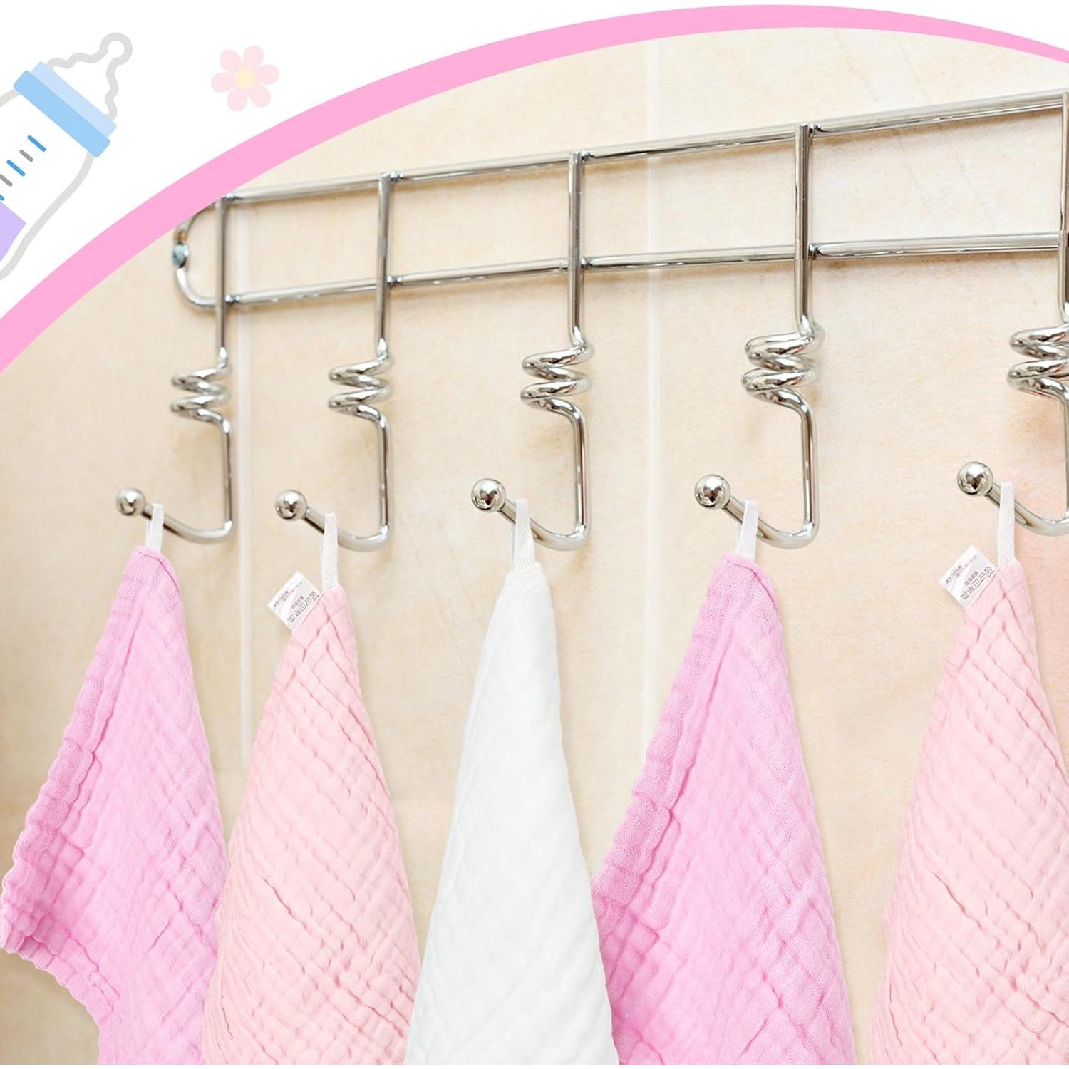 Juego de 8 Toallas de Baño Peryiter para Bebés 100% Algodón Rosa