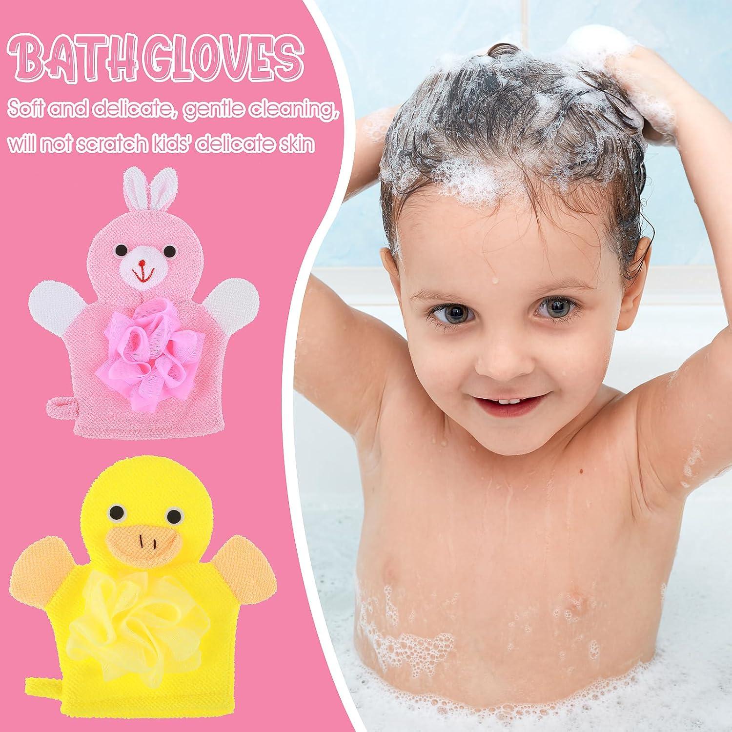 Guantes de Baño Exfoliantes Gjinxi para Niños - Conejo y Pato