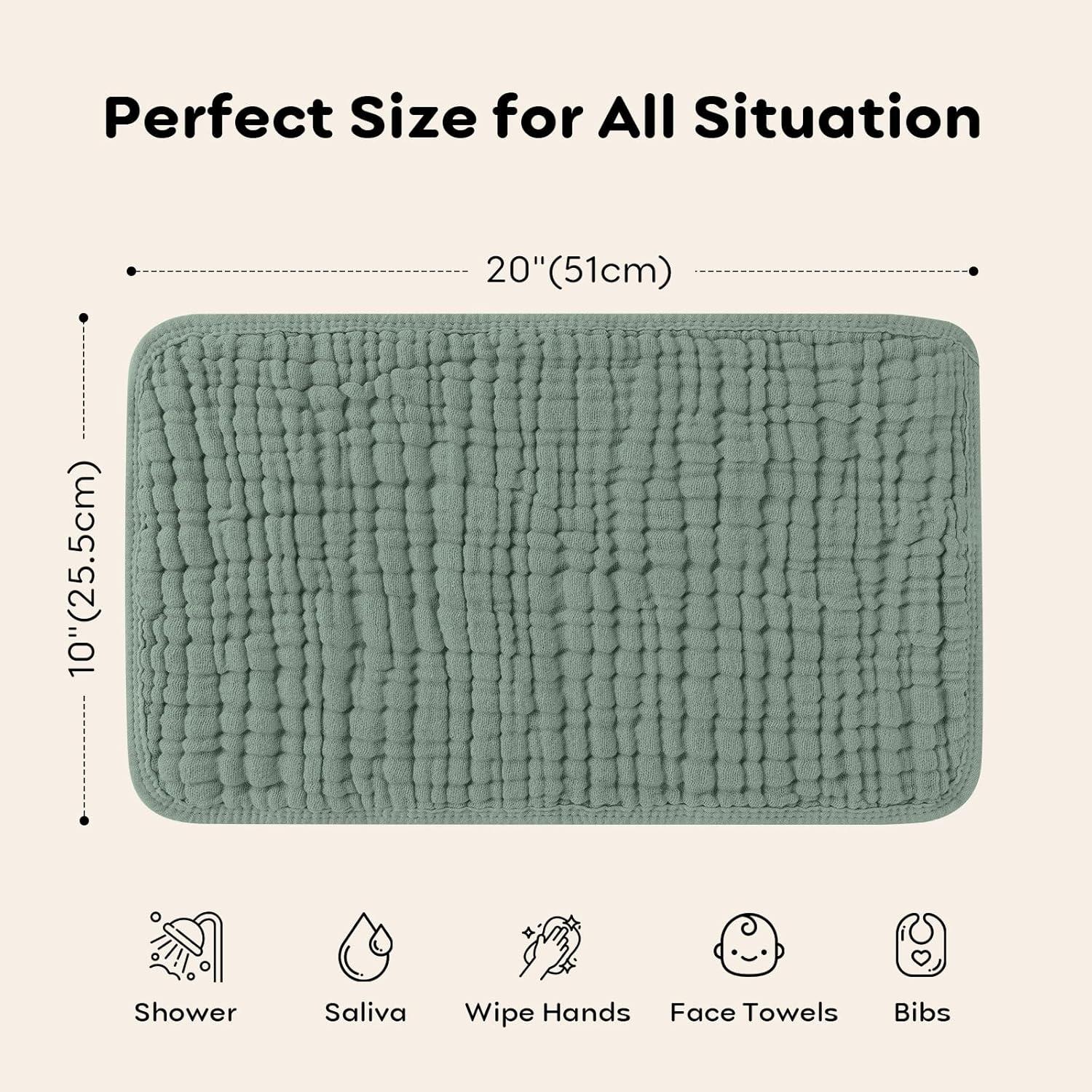 Paquete de 6 Pañales Muslin para Eructar Looxii 100% Algodón 50.8x25.4cm