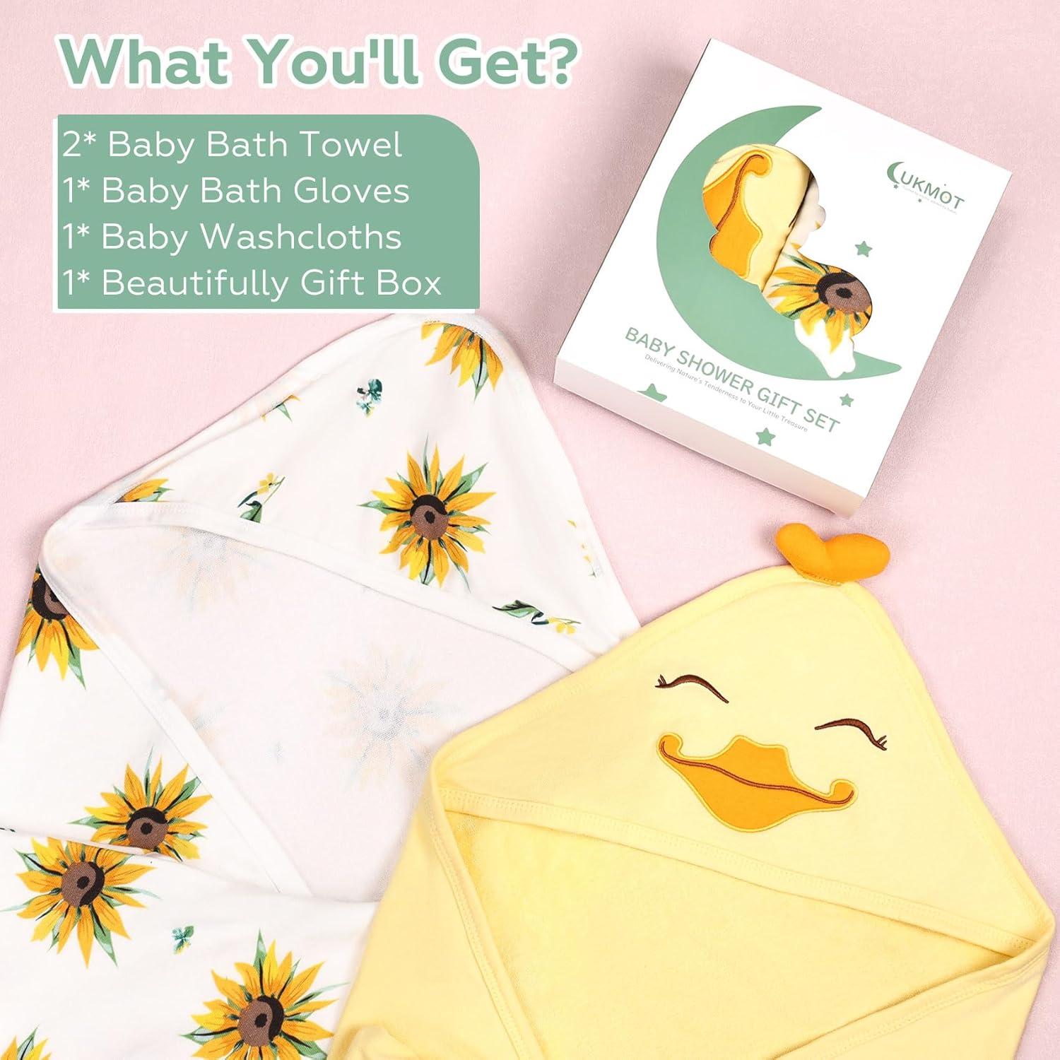 Conjunto de Toallas de Baño con Capucha UKMOT 2 Piezas Bambú 71x71cm