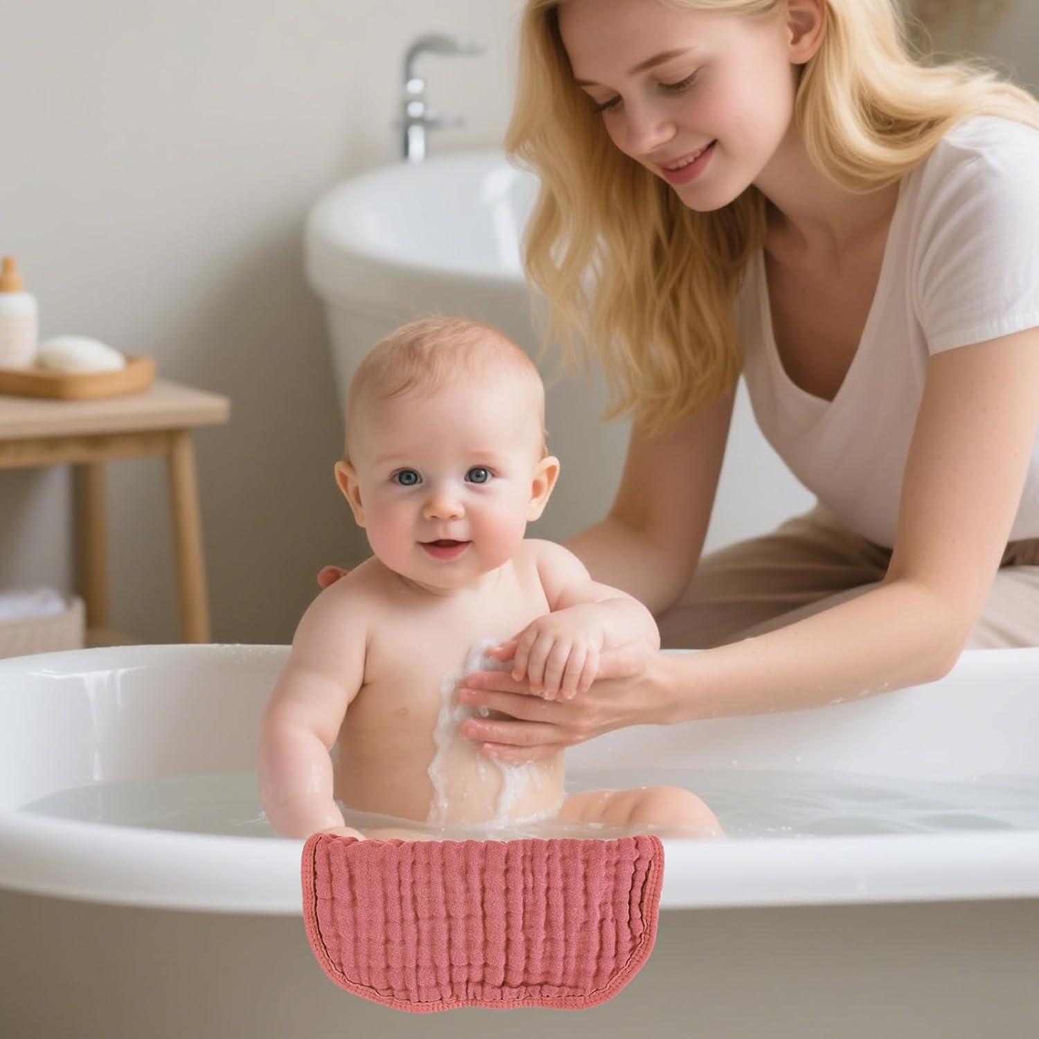 Toallitas para Bebé 100% Algodón 30x30 cm 6 Piezas Blanco/Café