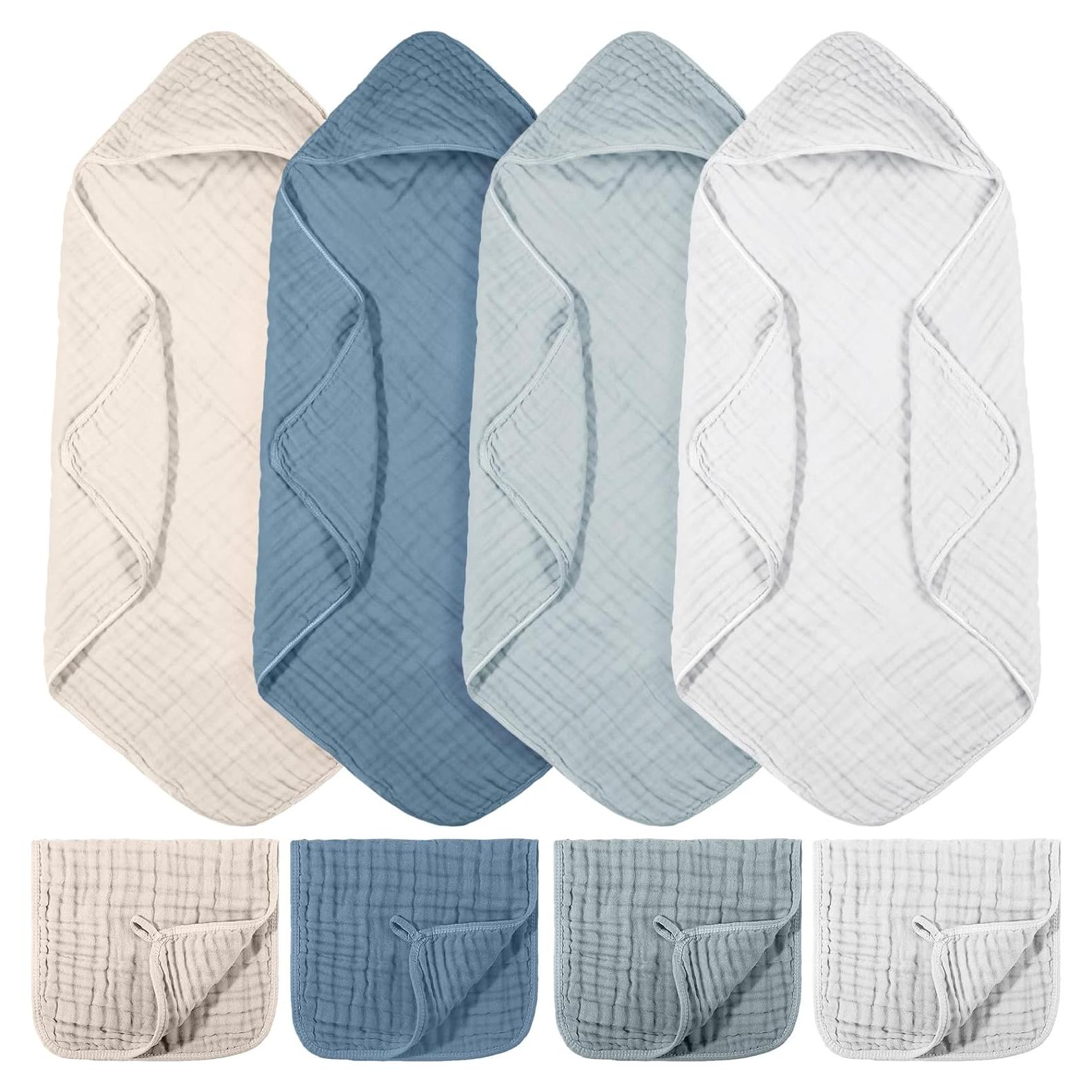 Juego de 8 Toallas de Baño con Capucha VitalCozy 81x81 cm