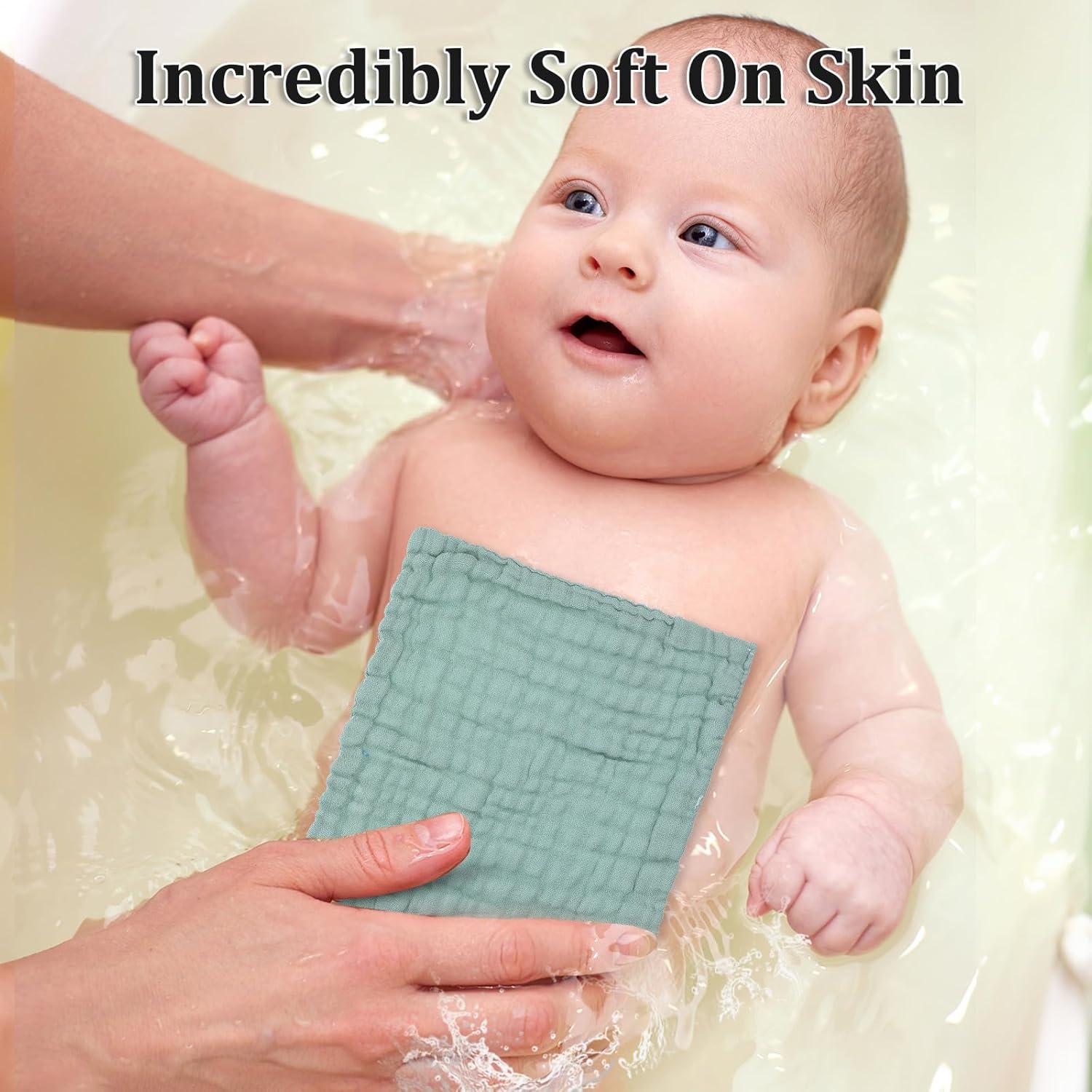 6 Paños de Muselina Qianyu 100% Algodón 24.77 cm Multicolor