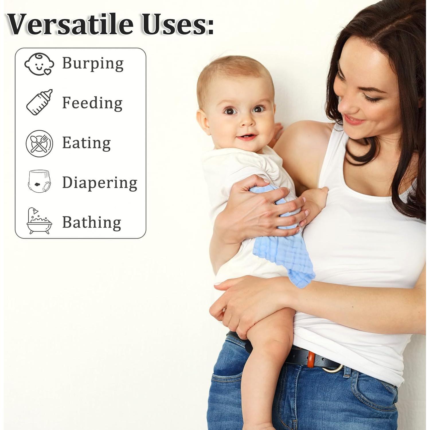 6 Paños de Muselina Qianyu 100% Algodón 24.77 cm Multicolor