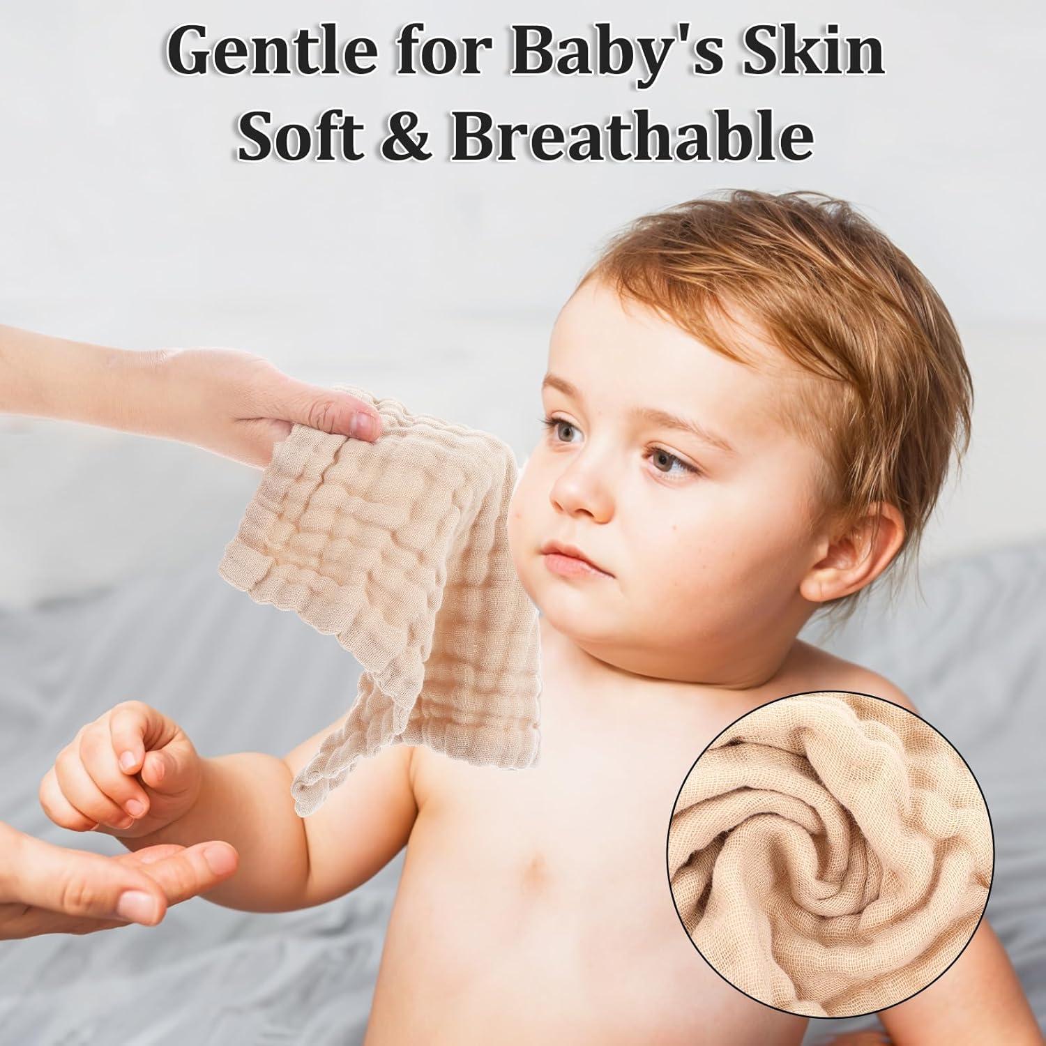 6 Paños de Muselina Qianyu 100% Algodón 24.77 cm Multicolor