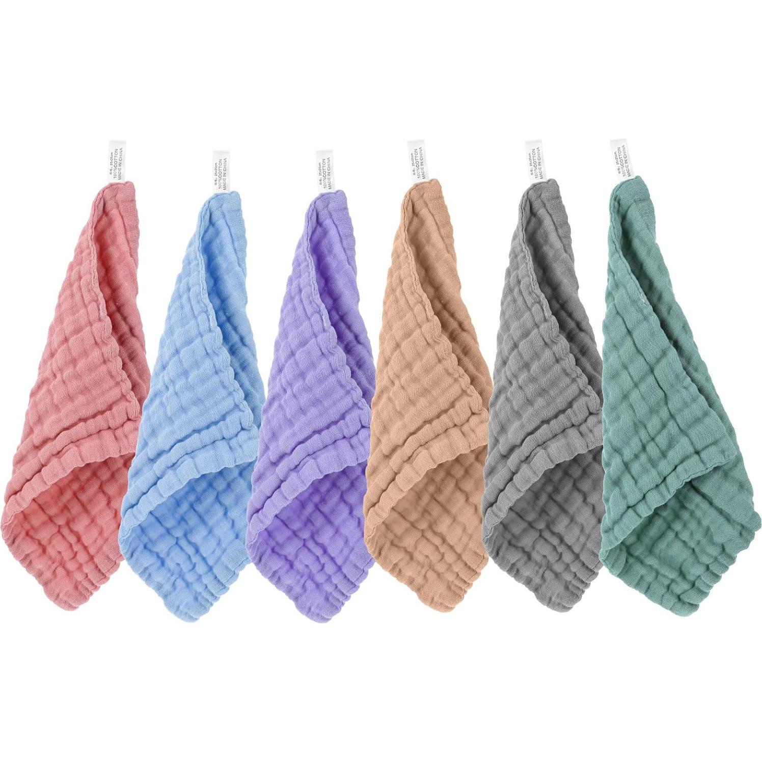 6 Paños de Muselina Qianyu 100% Algodón 24.77 cm Multicolor