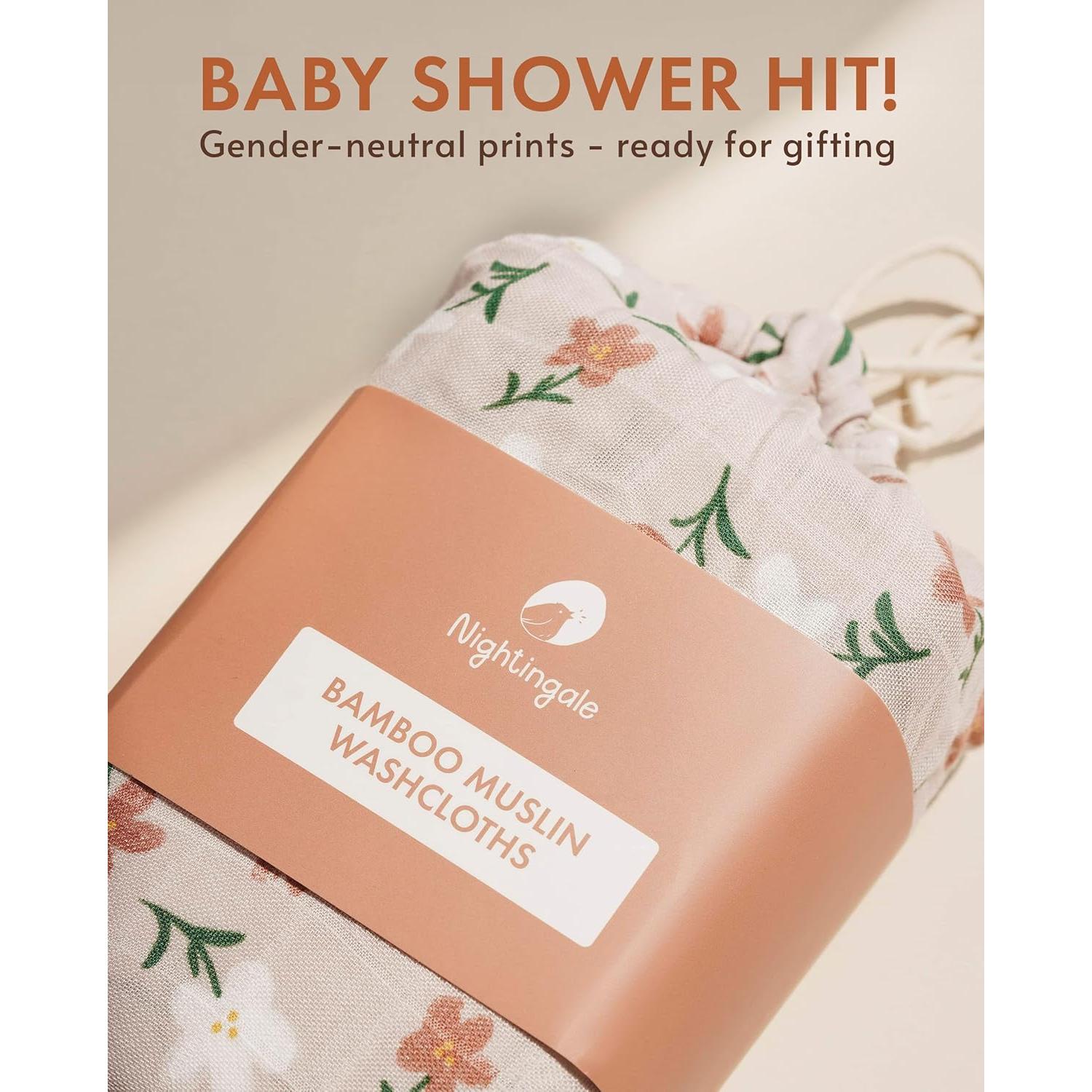 Toallitas de Baño Orgánicas Nightingale 30x30cm Paquete de 6