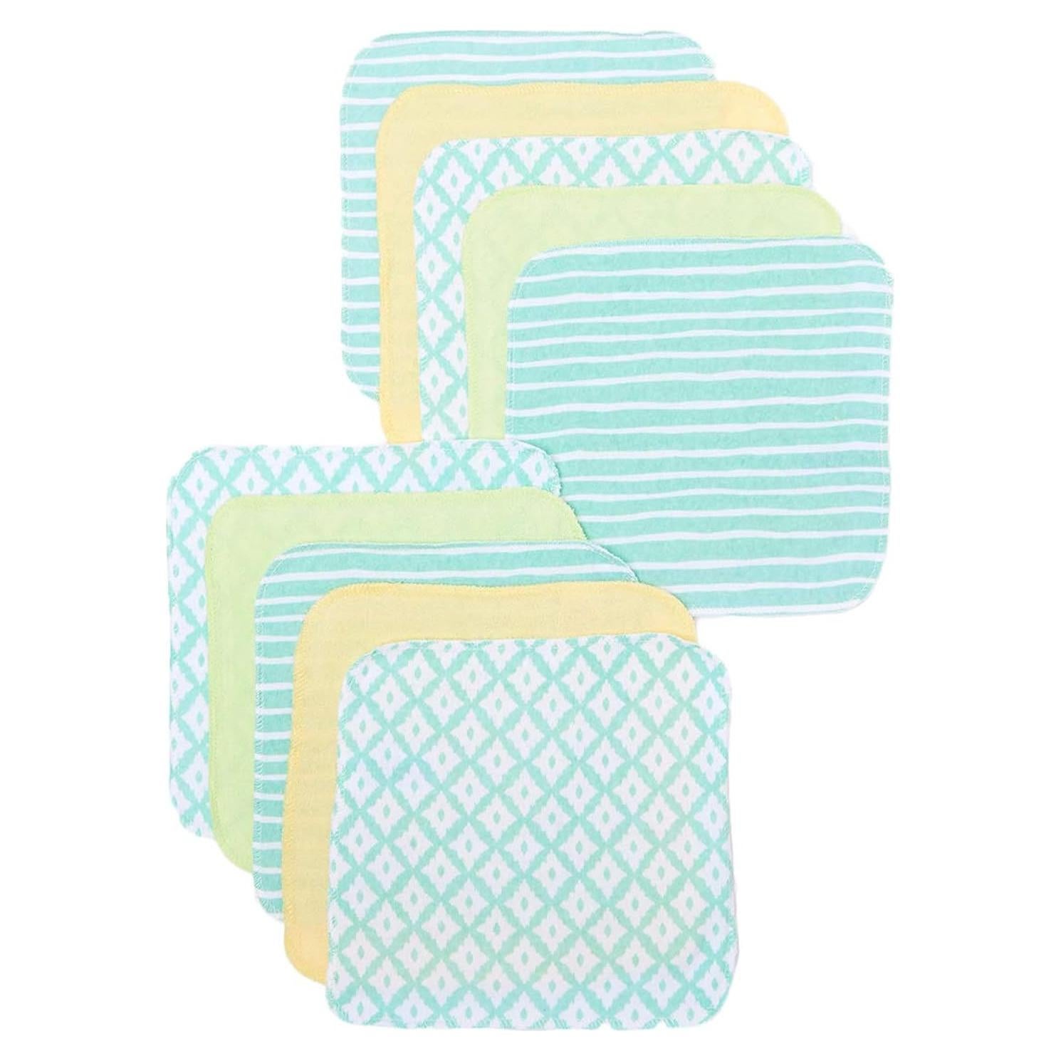 Juego de Toallitas de Lavado Spasilk 10 Unidades Diamantes Verdes