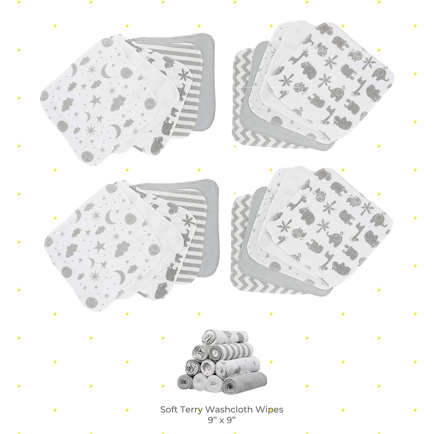 Conjunto de Toallitas de Lavado Spasilk 20 Unidades Celestial Gris