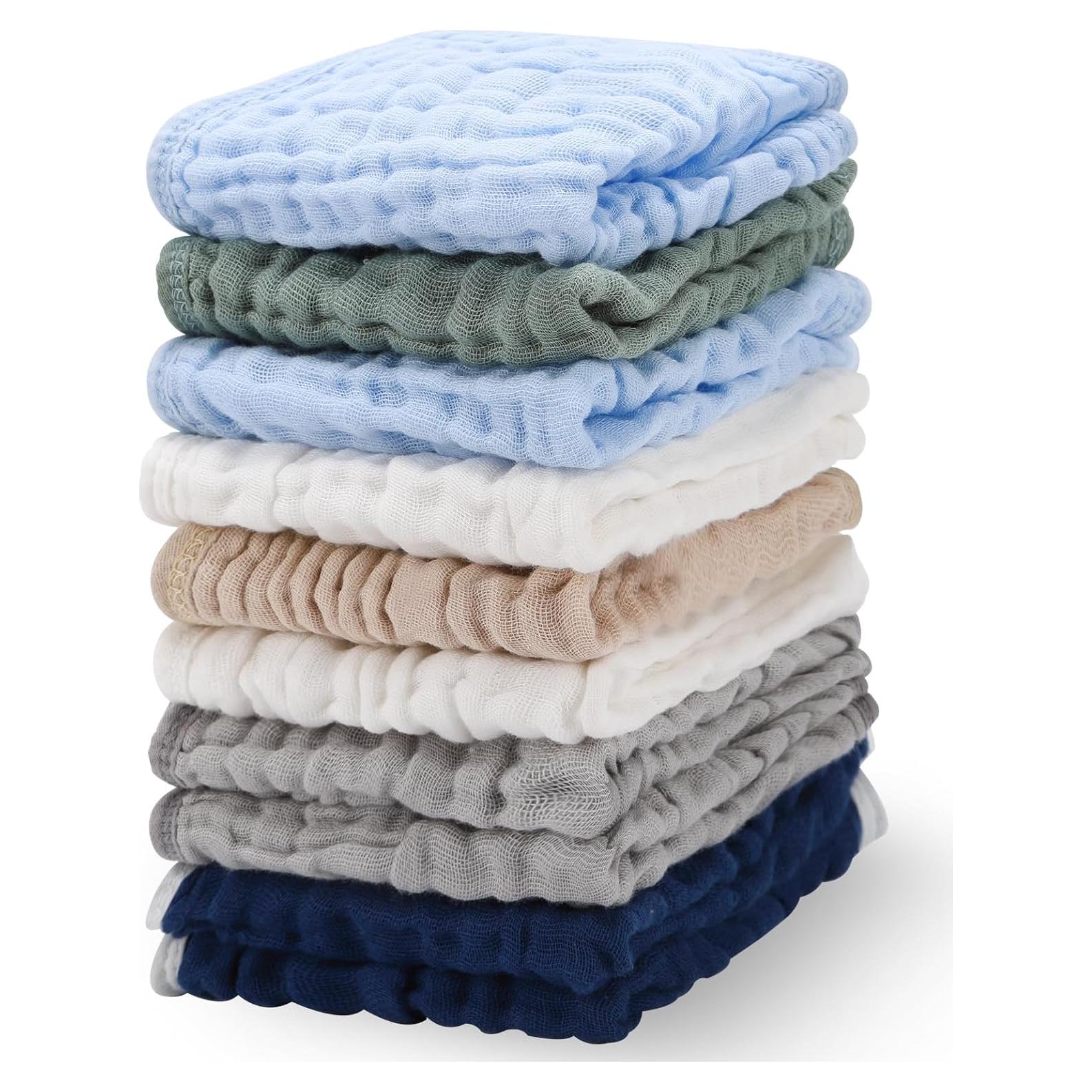 Paquete de 10 Toallitas de Algodón Muslín Synrroe 30x30 cm