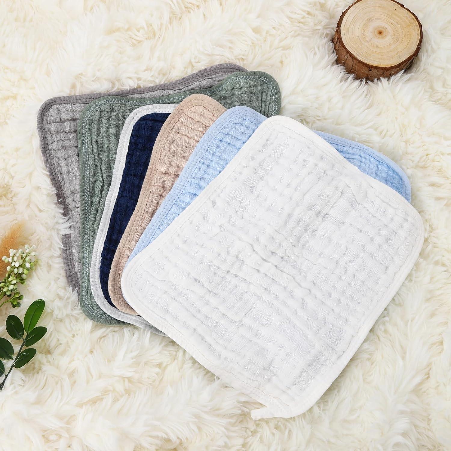 Paquete de 10 Toallitas de Algodón Muslín Synrroe 30x30 cm