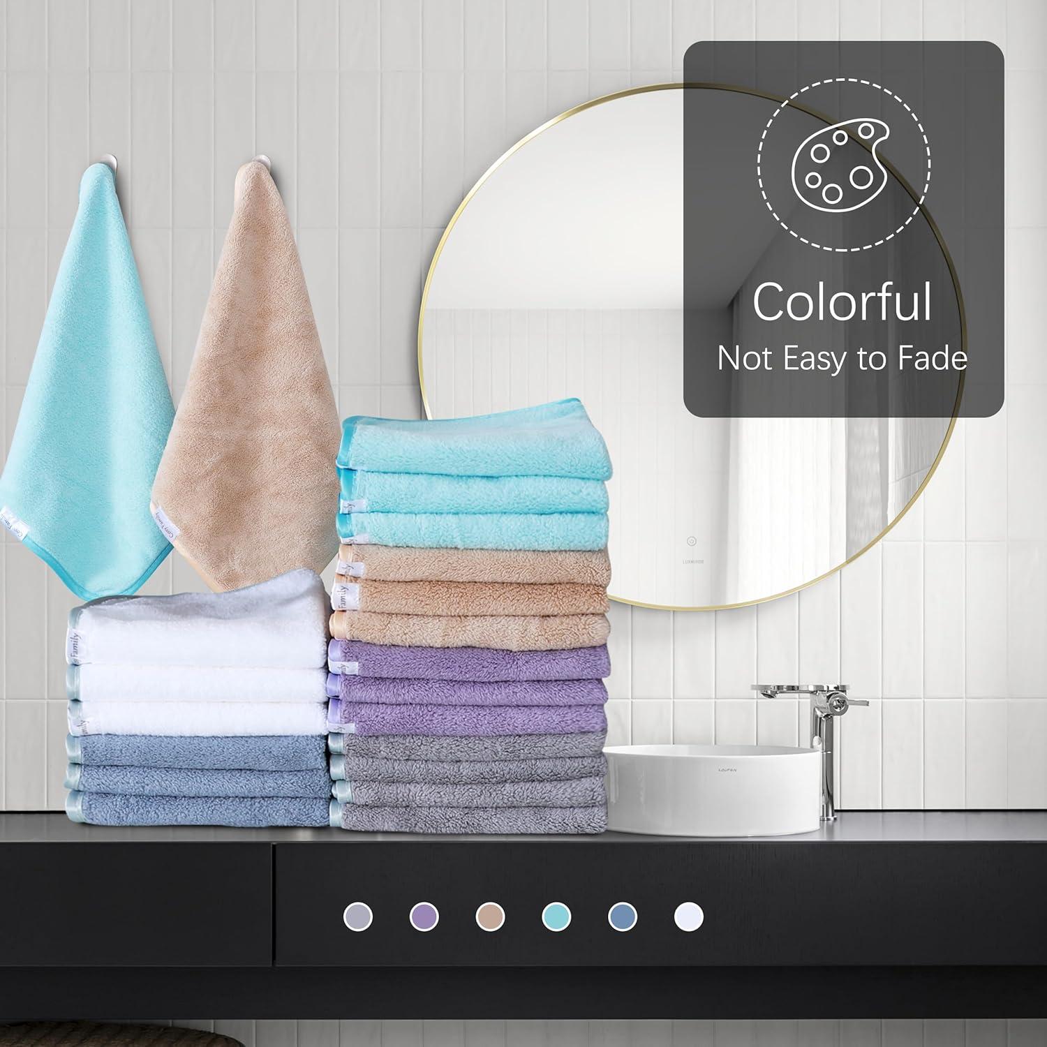 Juego de 24 Paños de Lavado Suaves Cosy Family 30x30 cm