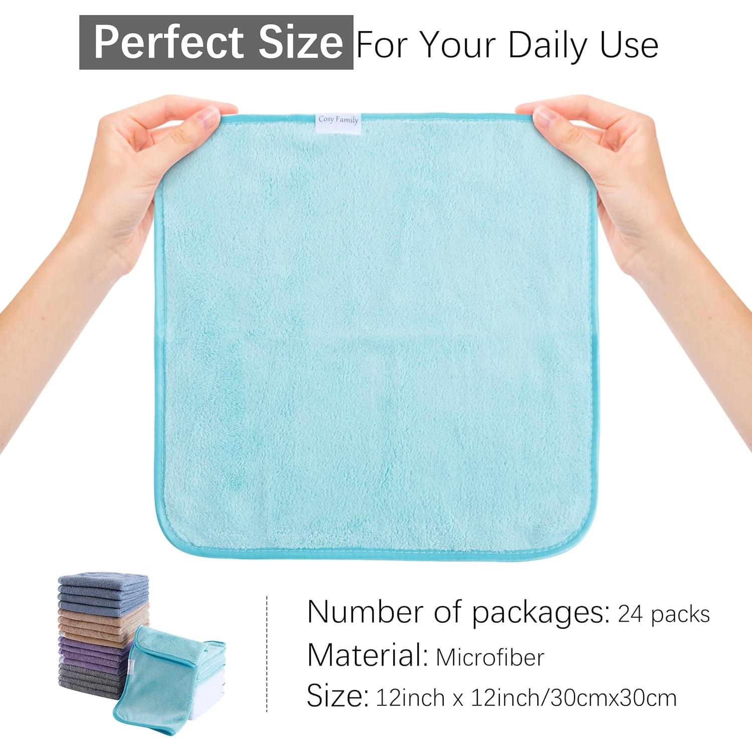 Juego de 24 Paños de Lavado Suaves Cosy Family 30x30 cm