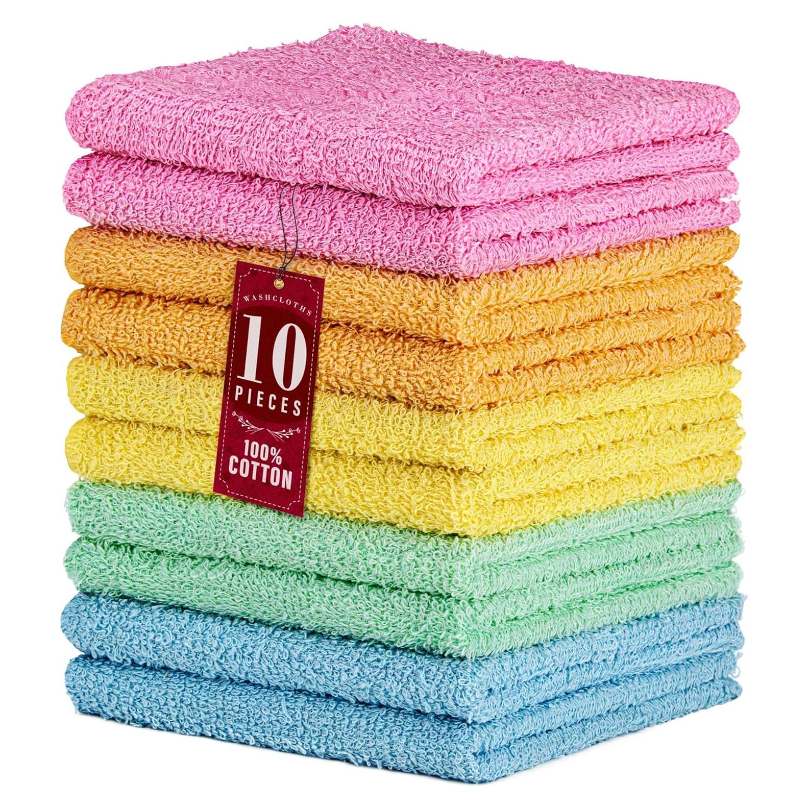 Toallas de Mano DecorRack 100% Algodón 10 Piezas 30x30 cm