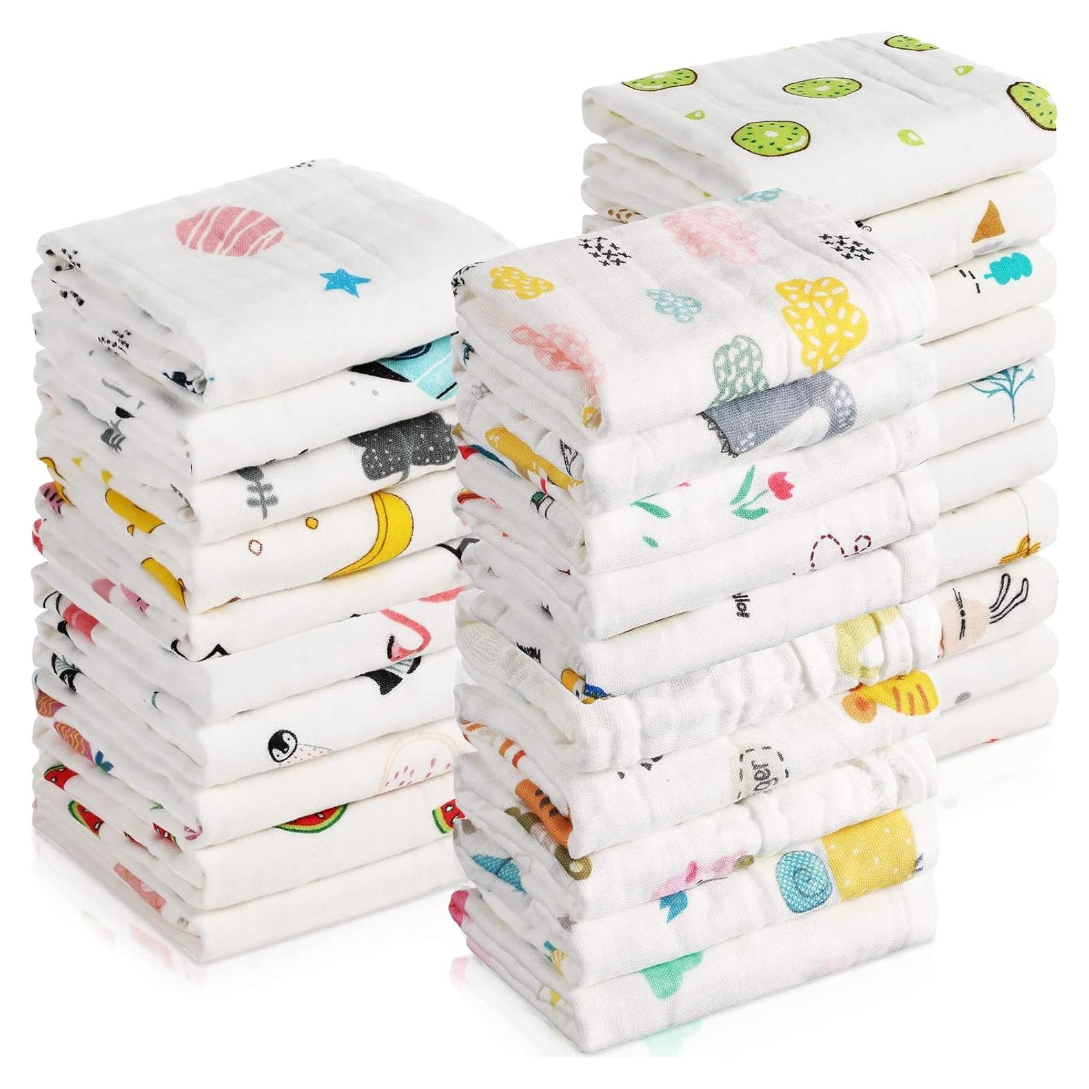 30 Pañales de Muselina Kenning 25x25 cm Suaves y Absorbentes