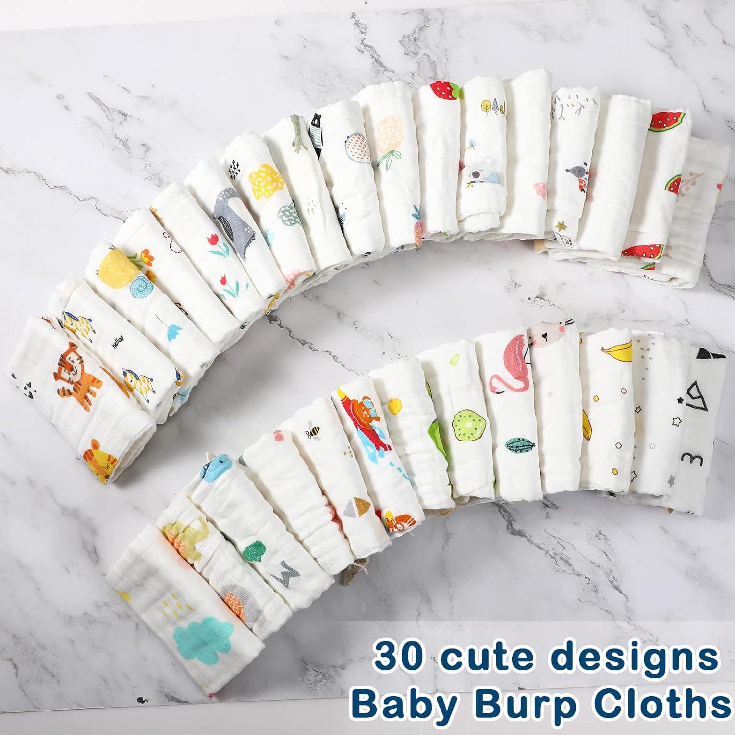 30 Pañales de Muselina Kenning 25x25 cm Suaves y Absorbentes