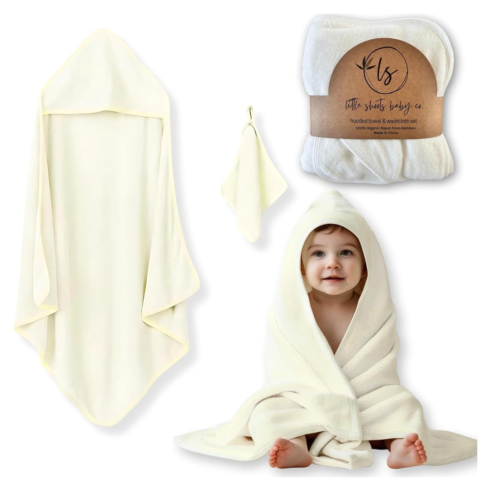 Juego de Toalla y Paño con Capucha Little Shoots 100% Rayón