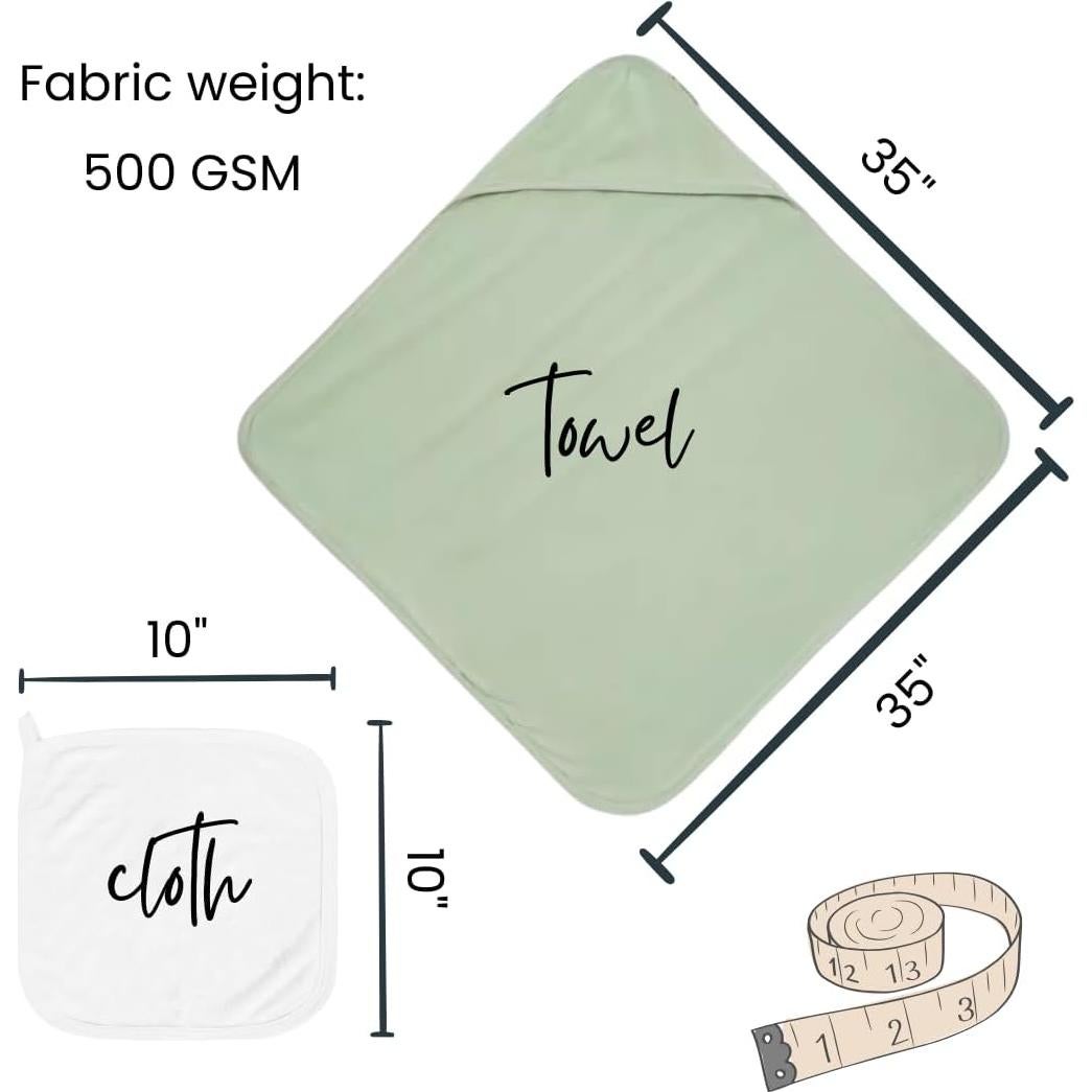 Juego de Toalla y Paño con Capucha Little Shoots 100% Rayón