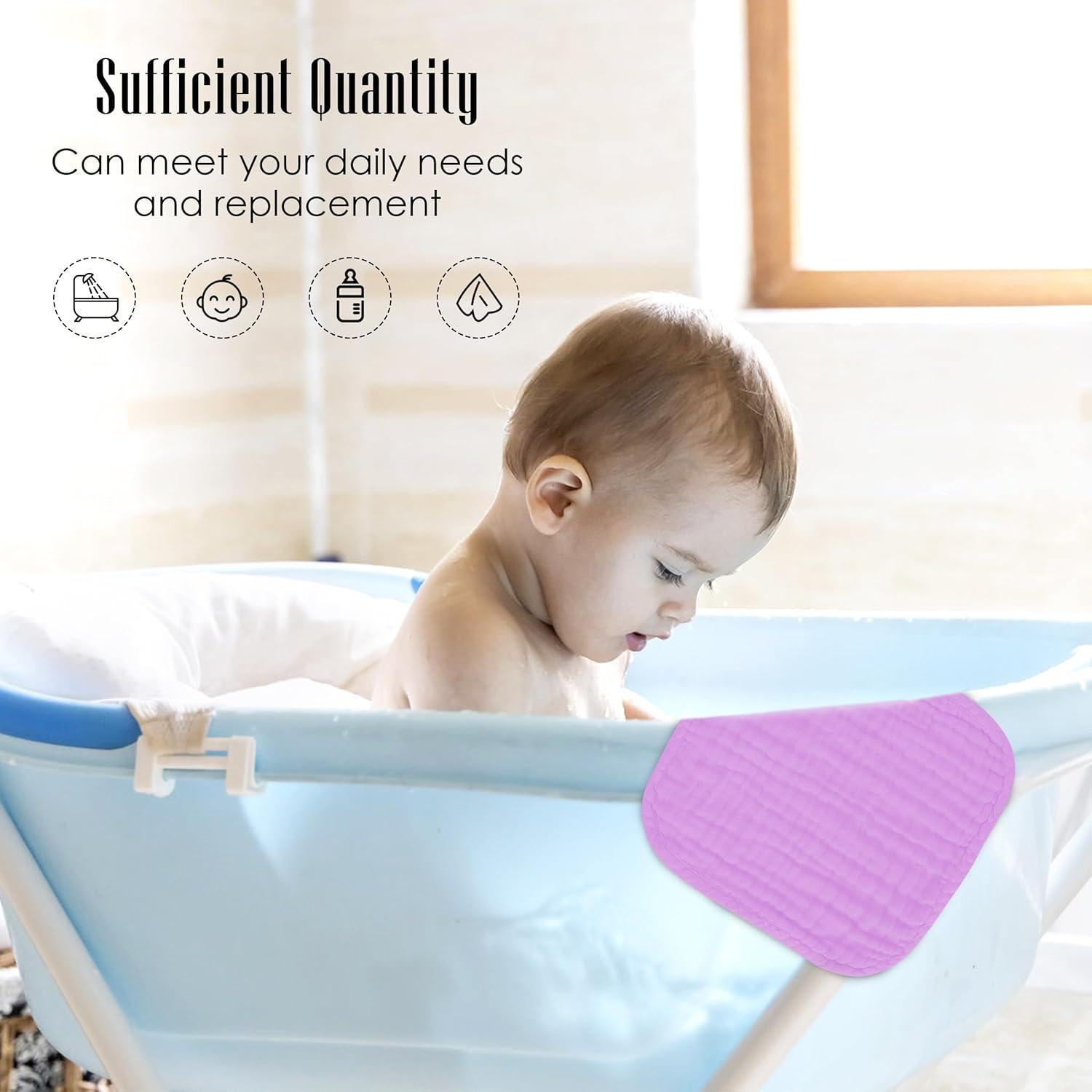 Toallitas de Muselina para Bebés BAMBOO QUEEN 30x30 cm - 12 Pzas