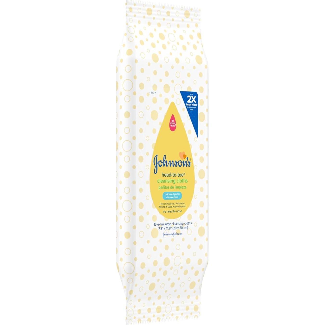 Toallitas de Limpieza Suaves Johnson's Baby 15 ct Sin Enjuague