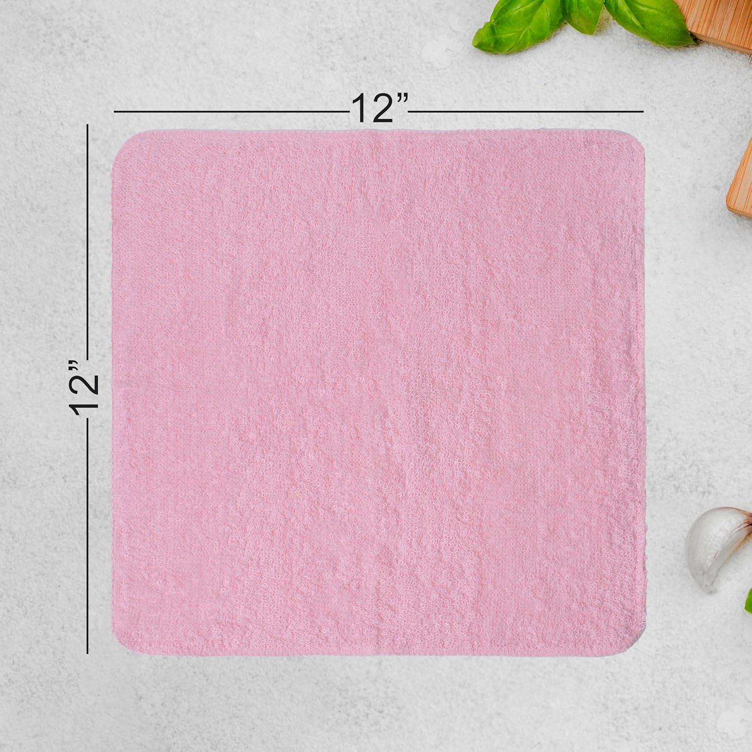 Paquete de 10 Paños de Lavado Textila Rosa Bebé 30x30 cm