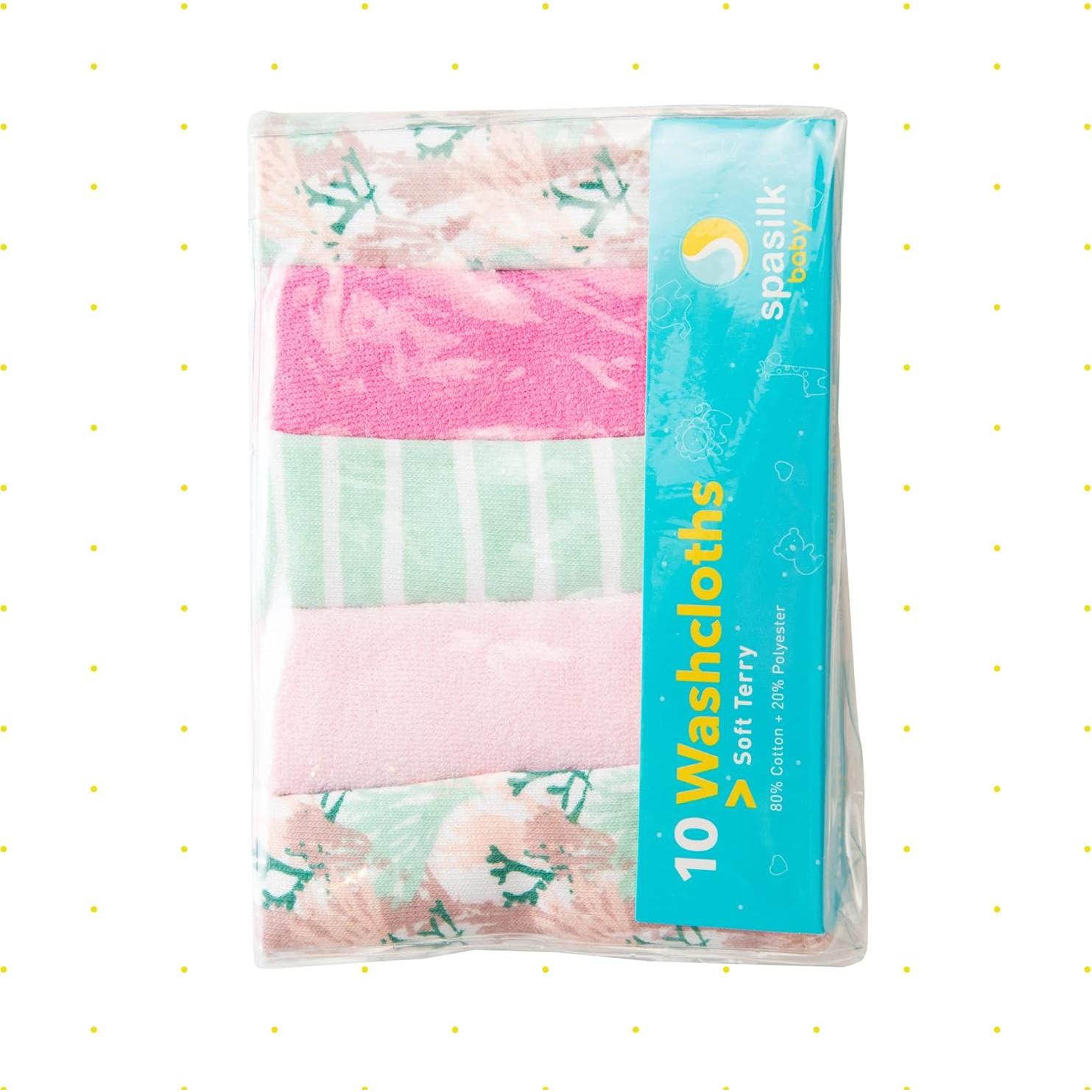 Conjunto de Toallitas de Lavado Spasilk 10 Piezas Coral Rosa