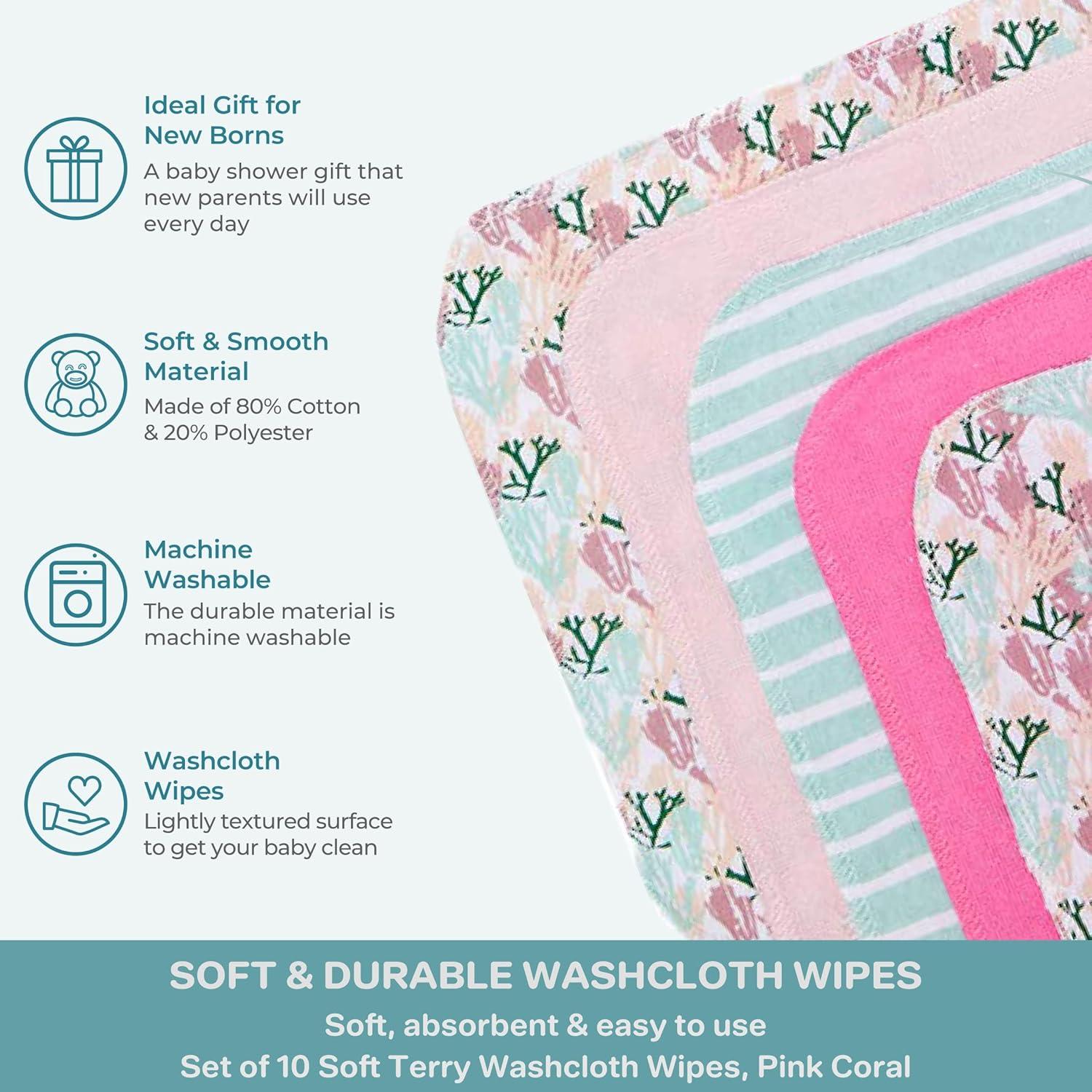 Conjunto de Toallitas de Lavado Spasilk 10 Piezas Coral Rosa