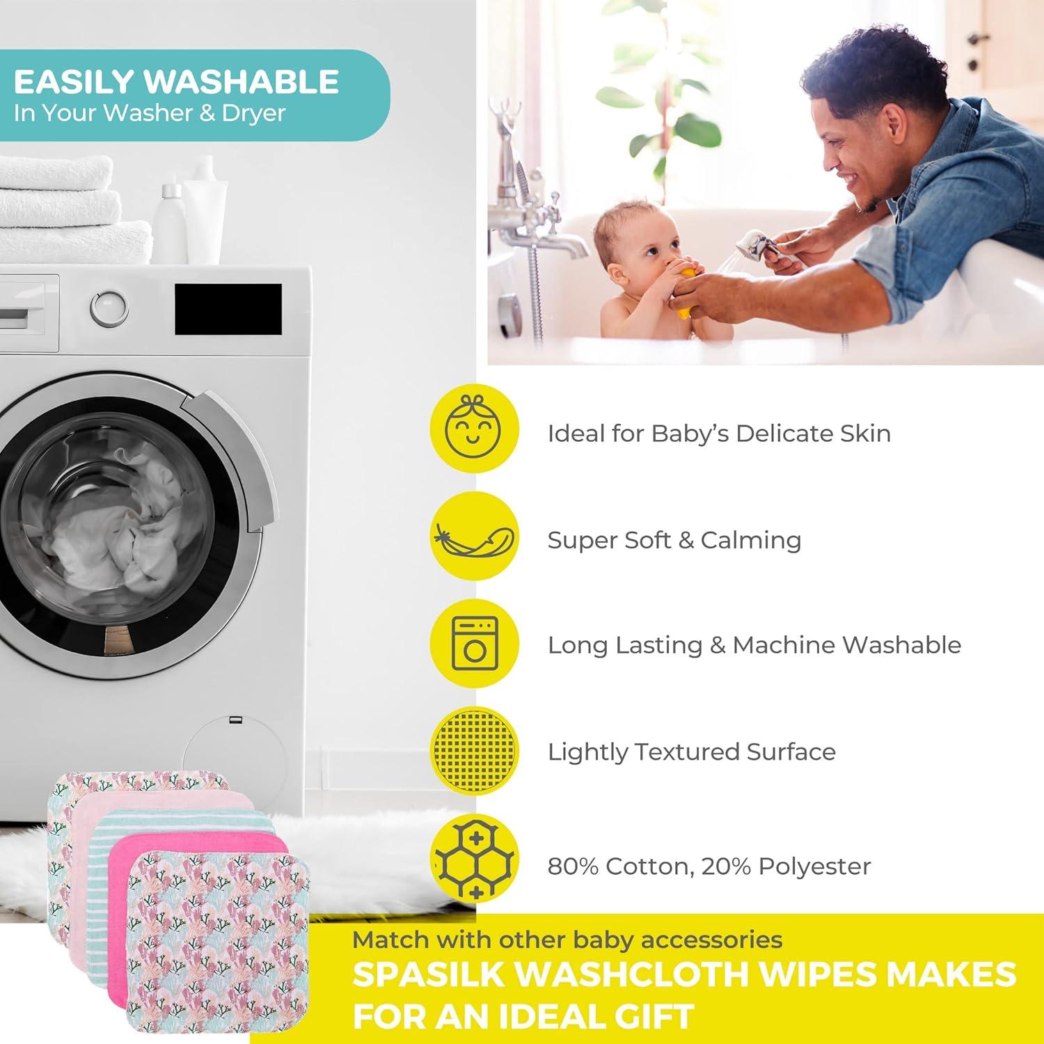 Conjunto de Toallitas de Lavado Spasilk 10 Piezas Coral Rosa