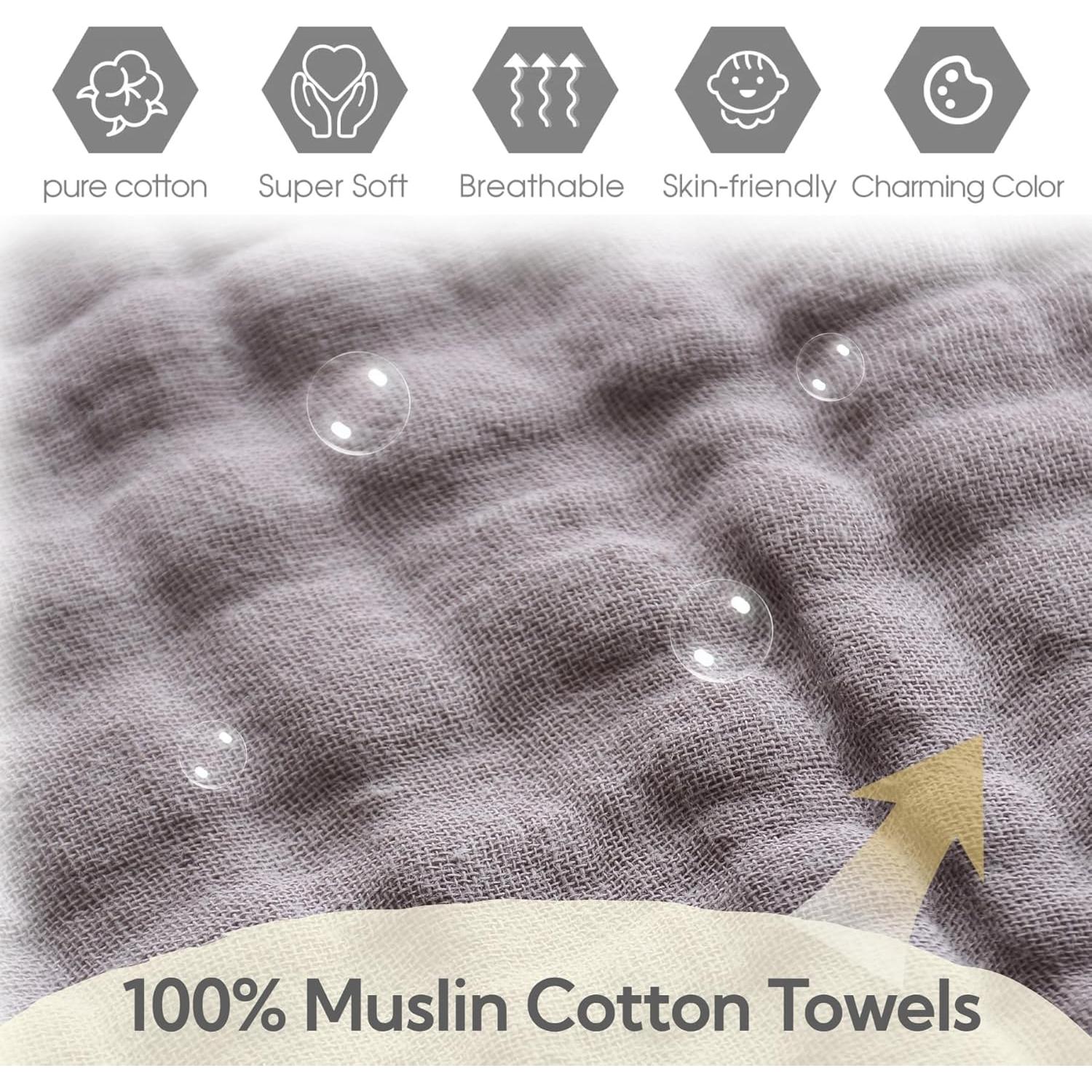 Paños de Baño MUKIN para Bebés - Algodón Suave, 12 Unidades