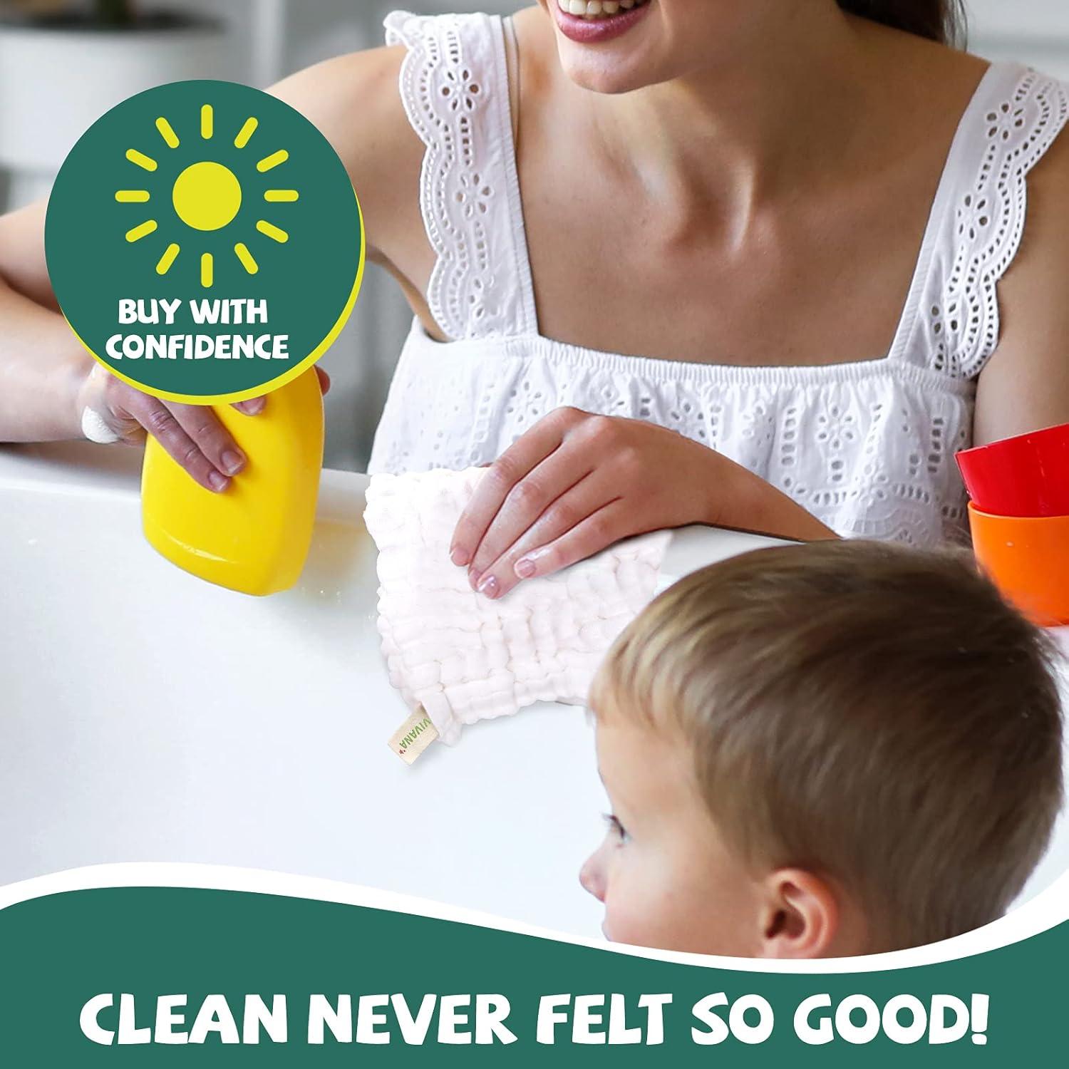 Paños de Muselina VIVANA 10 Piezas 30x30 cm Algodón Suave