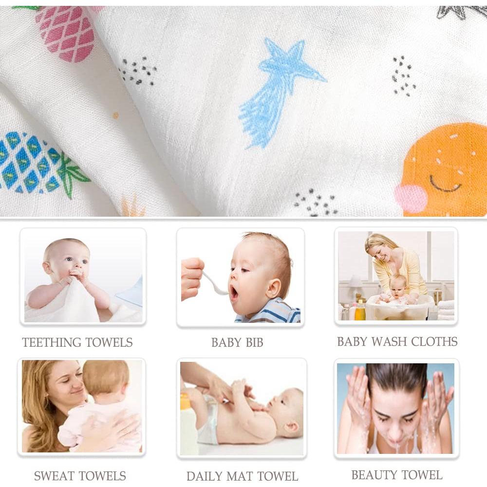 Toallitas de Muselina para Bebés Norinori - 6 Piezas 25x25cm