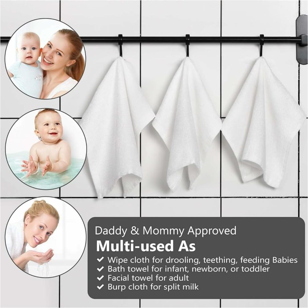 Toallitas Reutilizables para Bebés Genérica 25.4x25.4cm - 6 Unidades