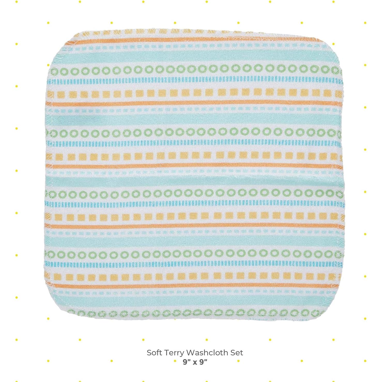 Juego de Toallitas de Baño Spasilk para Bebés 10 Piezas Rayas Amarillas