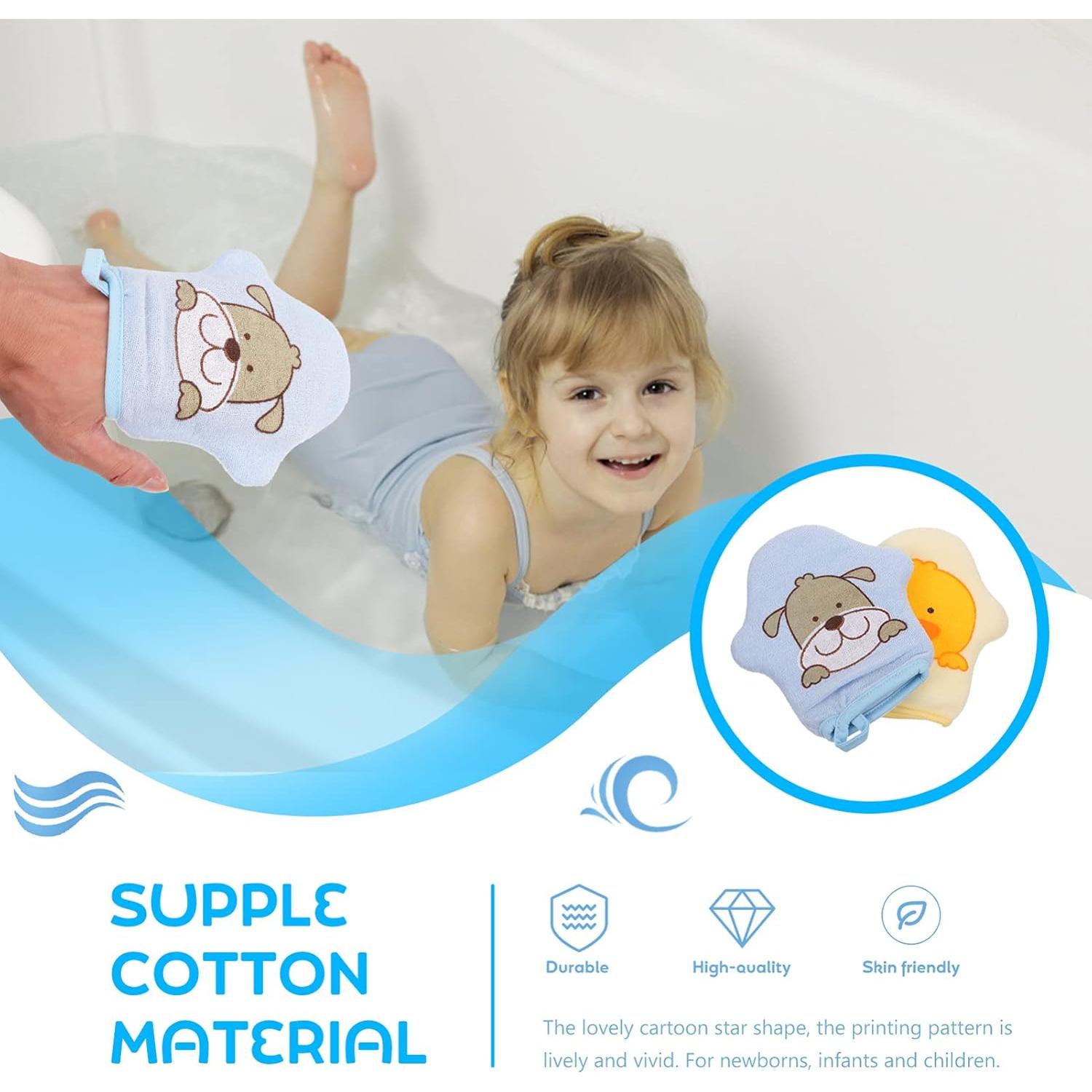 Guantes de Baño para Bebés Healifty - 2 Piezas de Algodón