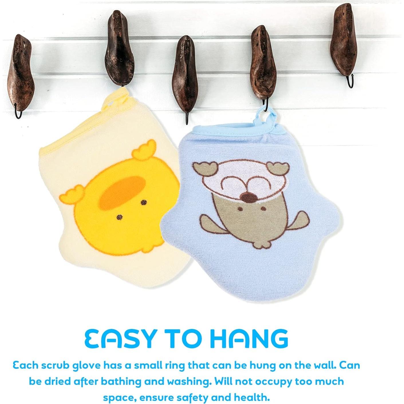 Guantes de Baño para Bebés Healifty - 2 Piezas de Algodón