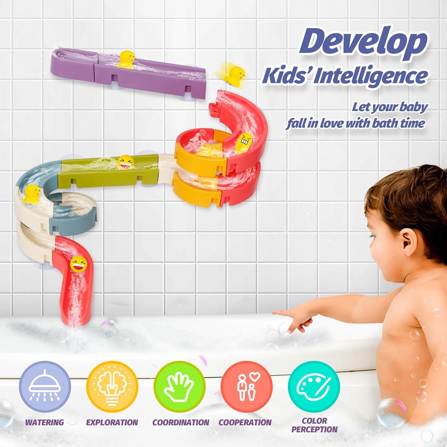 Juguete de Baño Think Wing Pista de Pelotas 37 Pcs para Niños