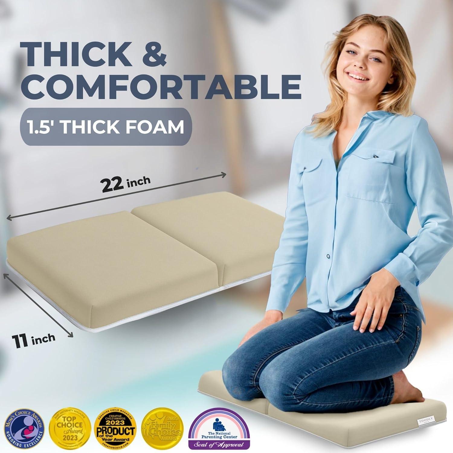 Juego Almohadilla Rodillas y Codos Baño Beige + Libro Suave Bebés