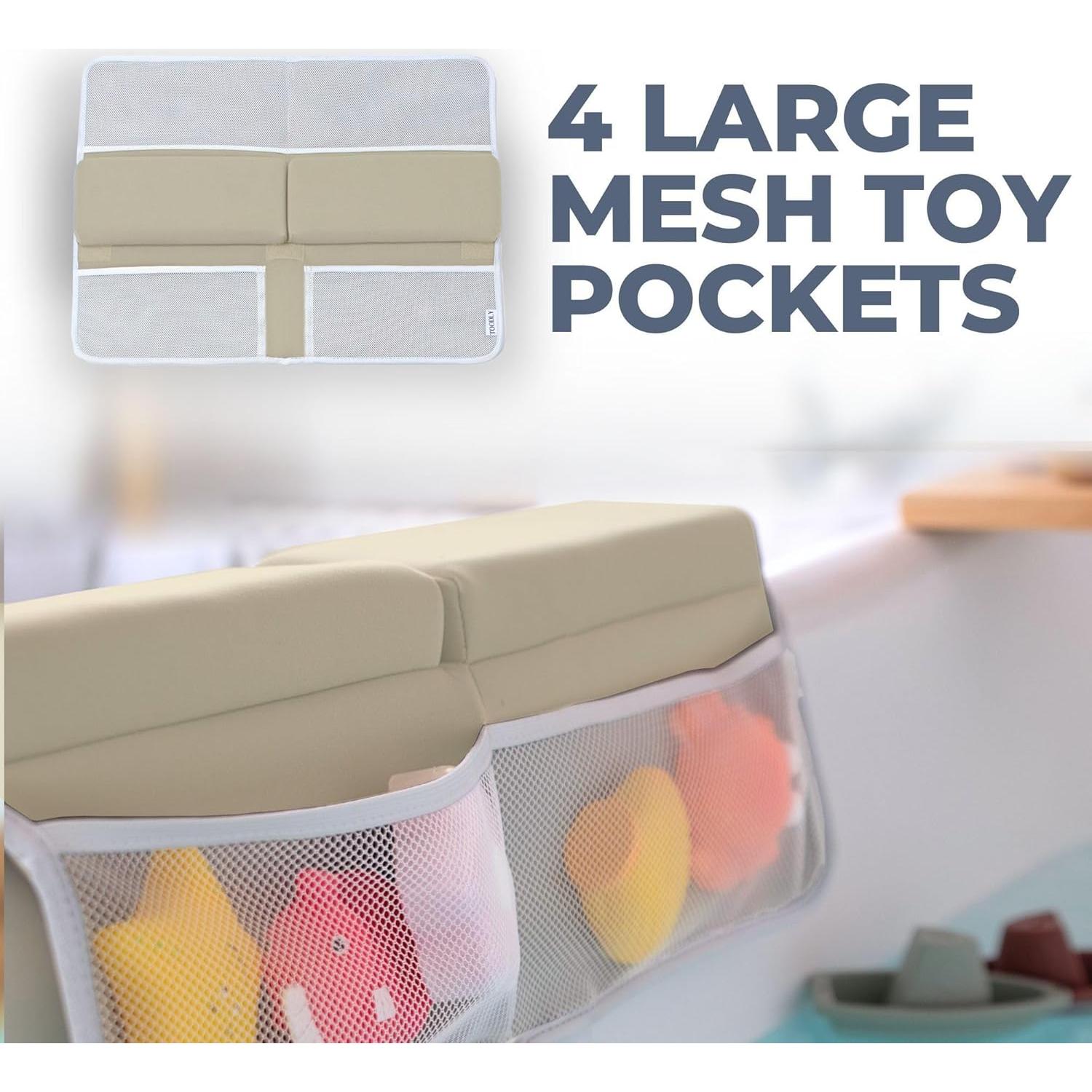 Juego Almohadilla Rodillas y Codos Baño Beige + Libro Suave Bebés