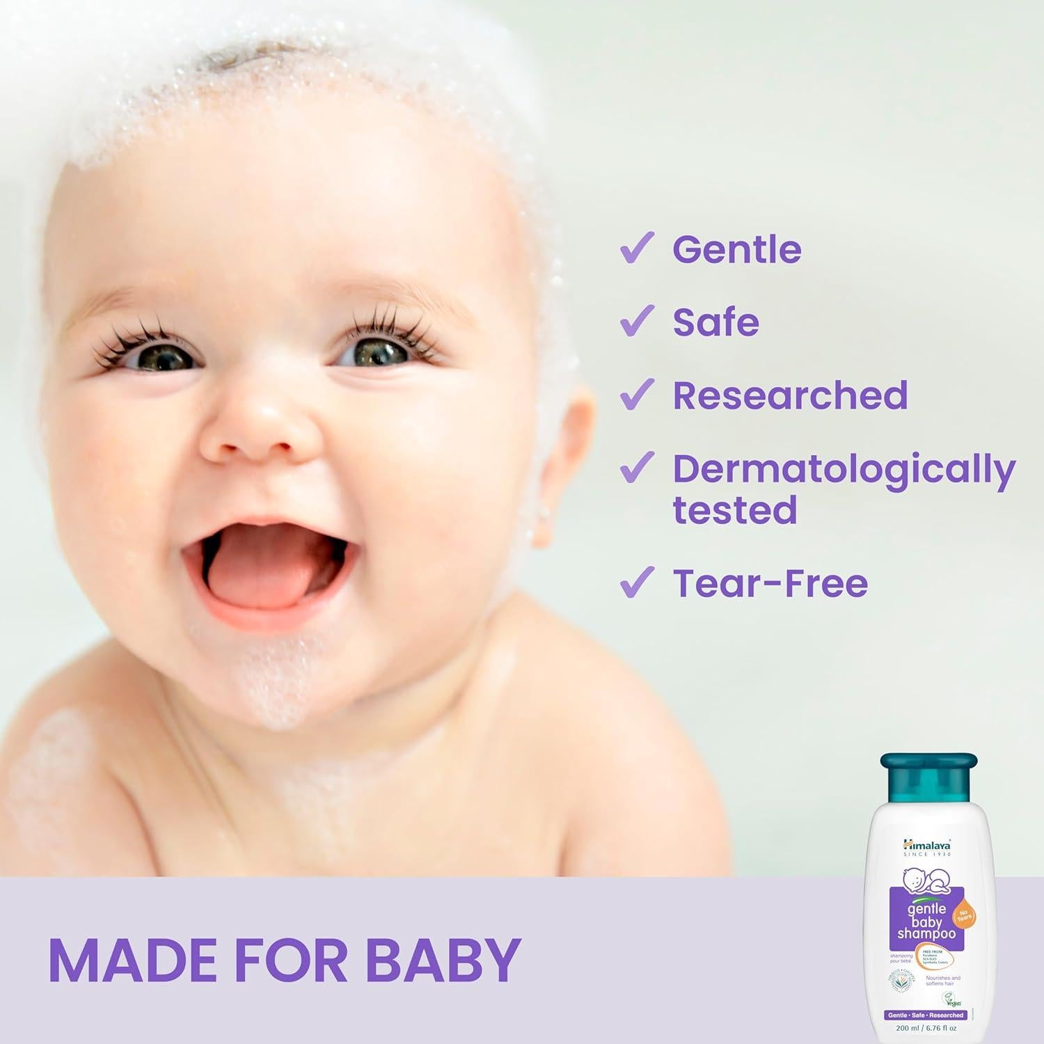 Champú Suave Himalaya para Bebés 191 ml - Sin Lagrimas, Hipoalergénico