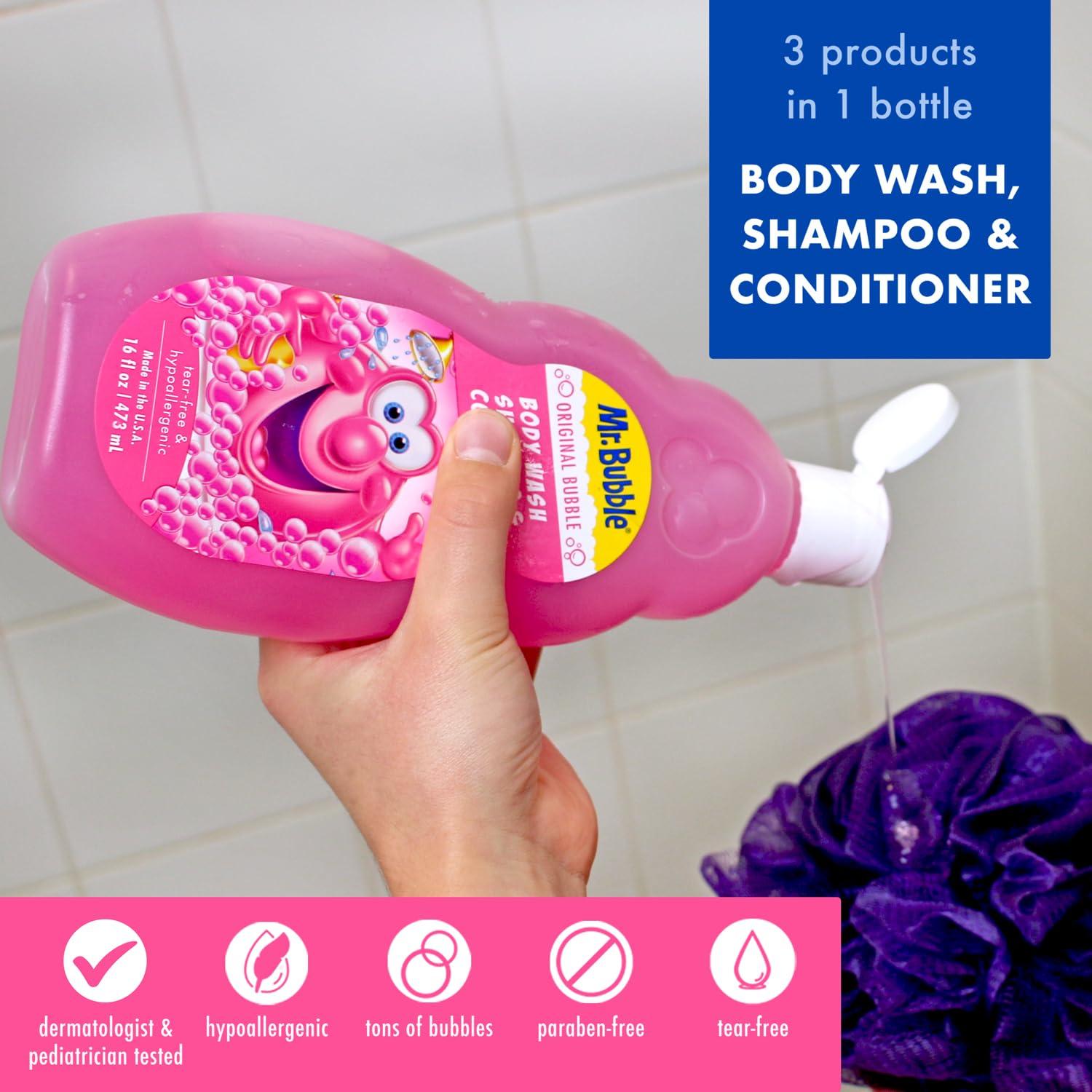 Mr. Bubble Champú 3en1 Hipoalergénico Aroma Chicle 473ml x2