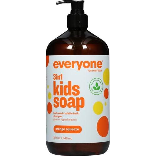 Jabón 3 en 1 para Niños Everyone 32 Oz Naranja Hipoalergénico
