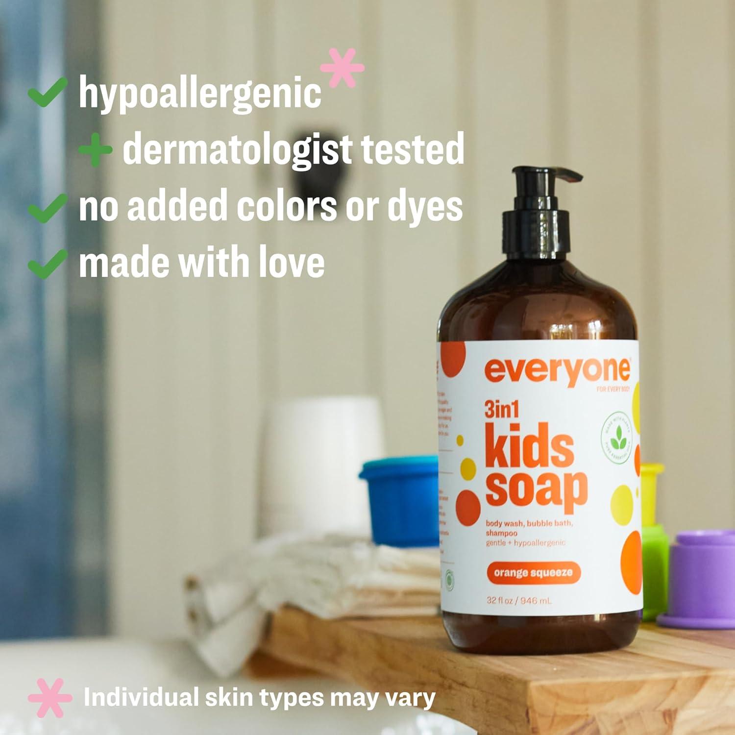 Jabón 3 en 1 para Niños Everyone 32 Oz Naranja Hipoalergénico