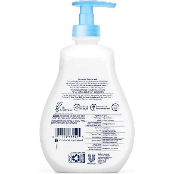 Champú para Bebés Dove Sin Lagrimas 400mL Hidratación Rica