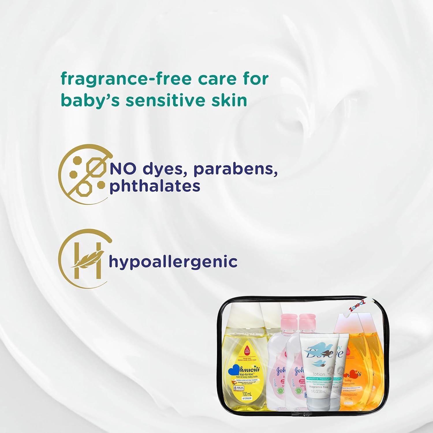 Kit de Viaje para Bebés Partypom - 8 Piezas Aprobado por TSA