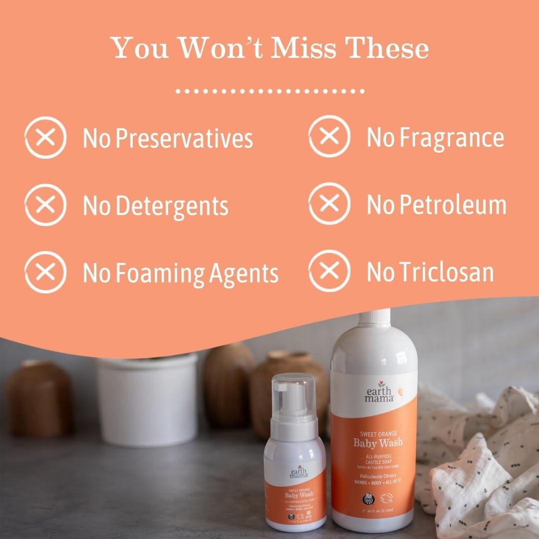 Jabón Líquido Espumoso para Bebés Earth Mama 185 ml